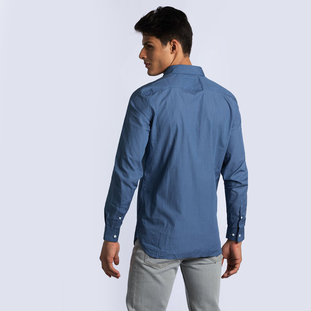

Lacoste Blue Slim Fit Print Cotton Poplin Shirt  (Available for UAE Customers Only