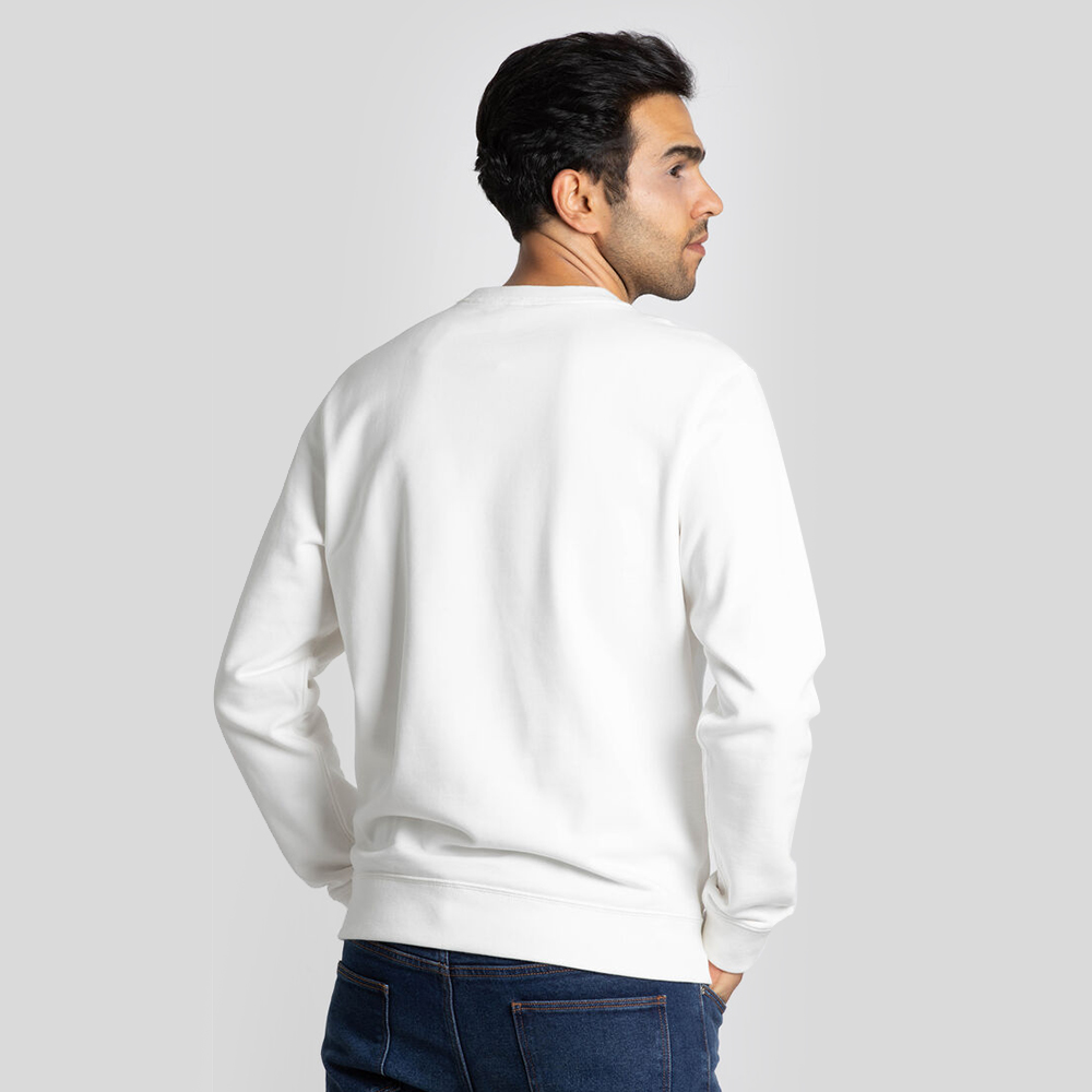 

Lacoste White Crew Neck Lacoste Lettering Fleece Sweatshirt  (Available for UAE Customers Only