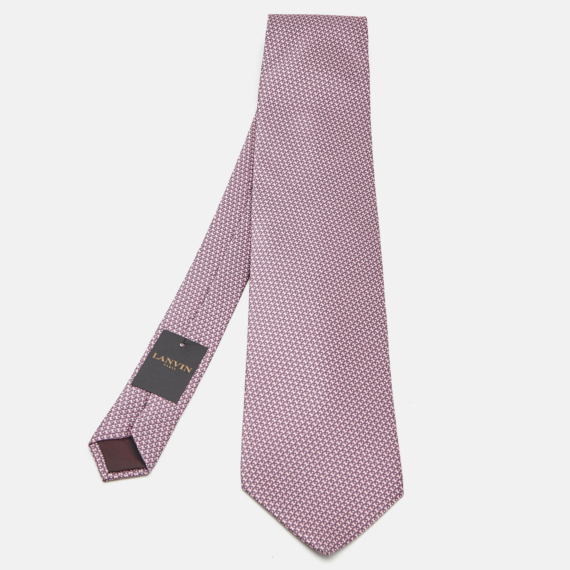

Lanvin Pink Print Silk Tie