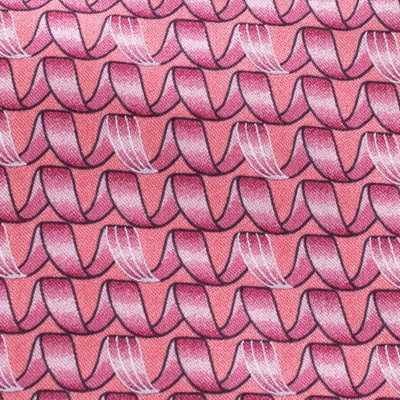 

Lanvin Pink Spiral Printed Silk Tie
