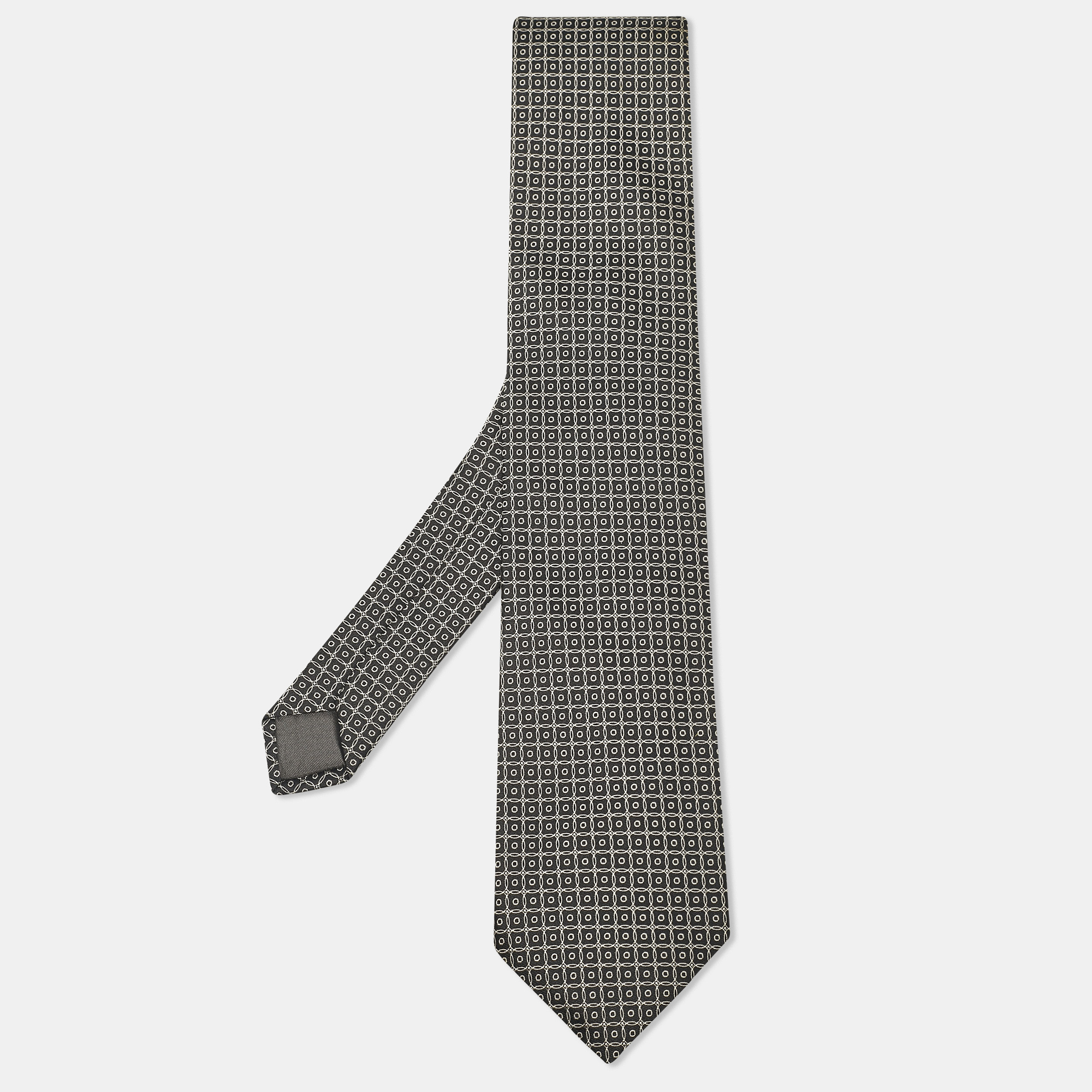 

Lanvin Grey Patterned Silk Classic Tie