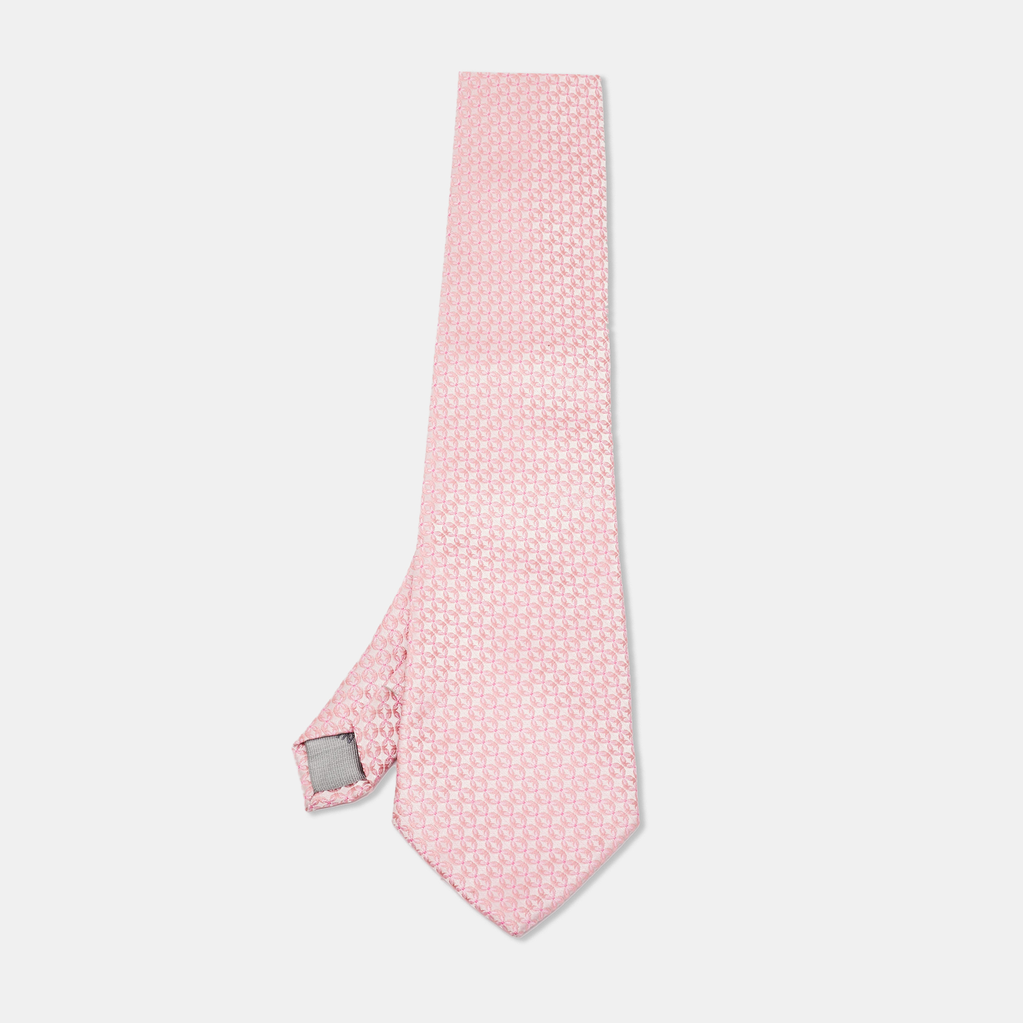 

Lanvin Pink Geometric Print Traditional Silk Tie