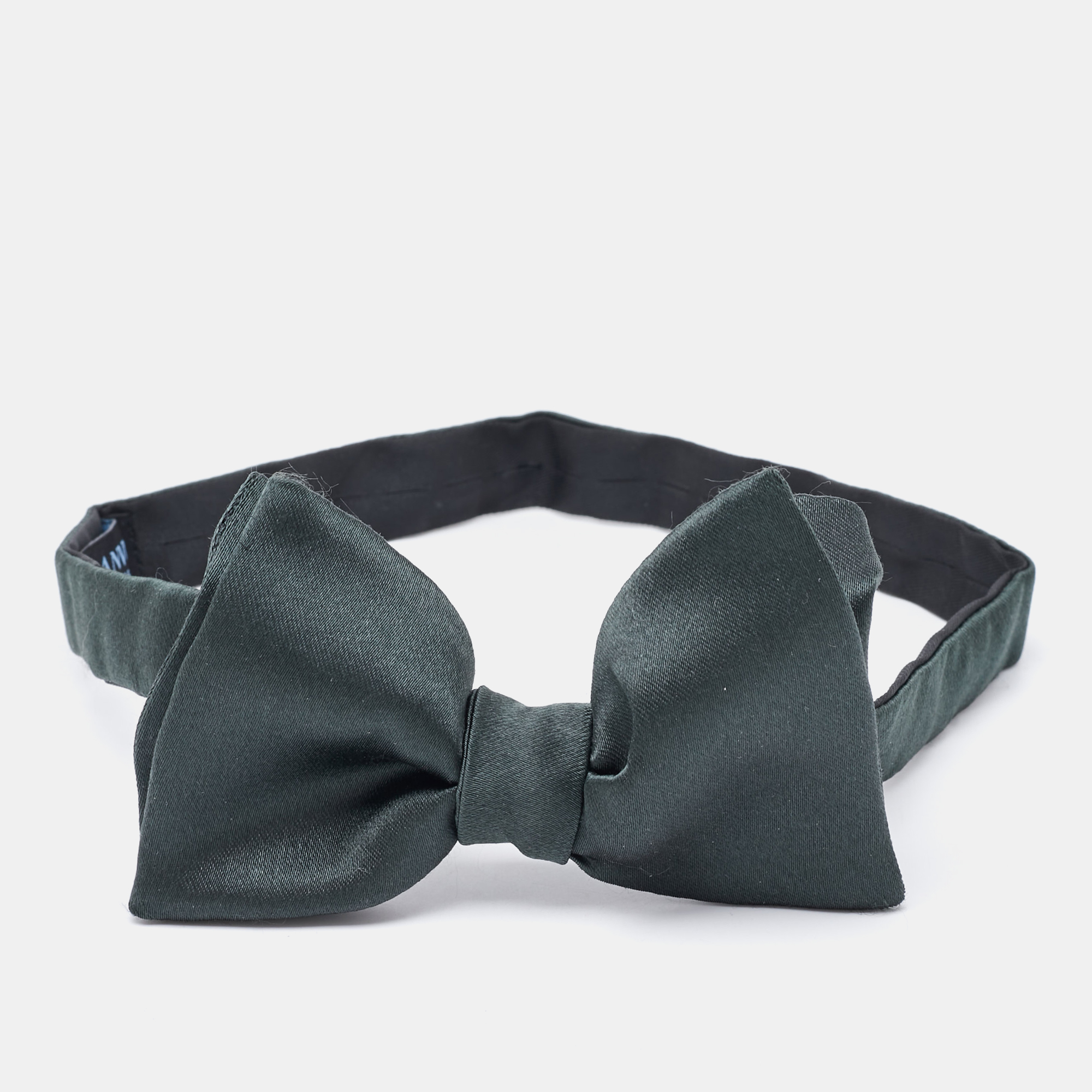 

Lanvin Dark Green Silk Double Bow Tie