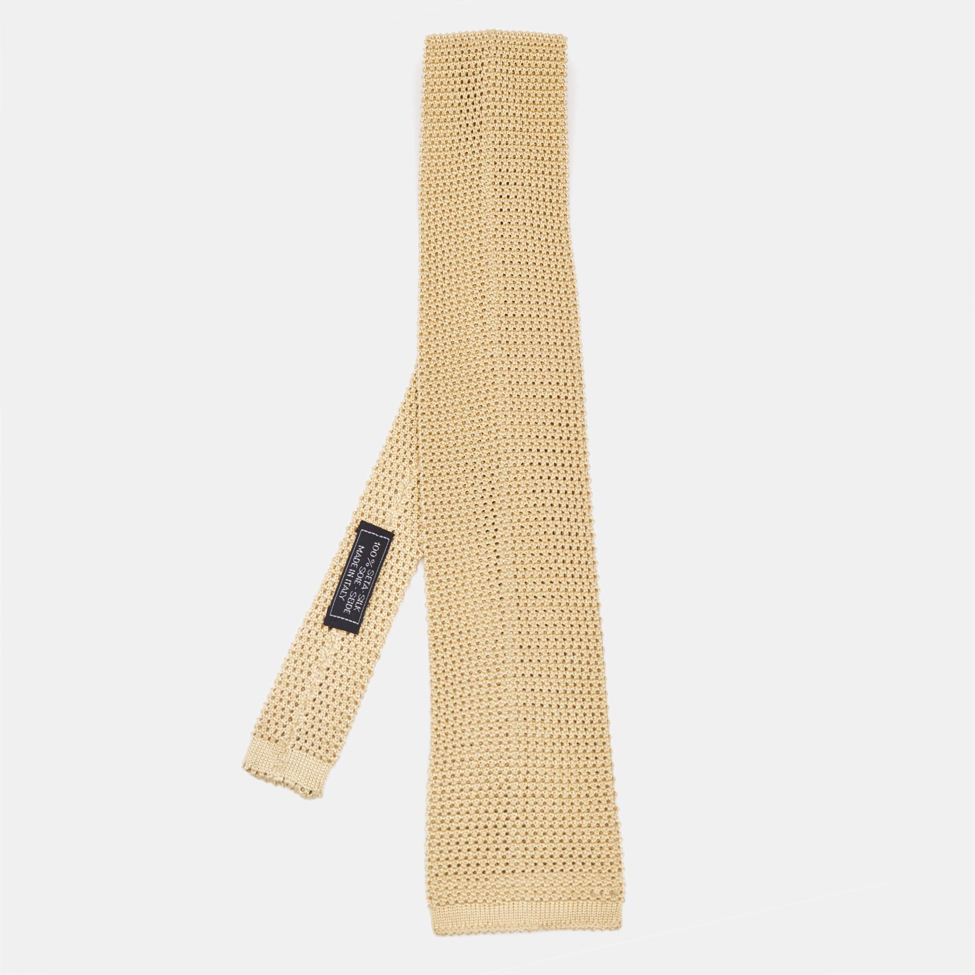 

Lanvin Beige Silk Knit Tie