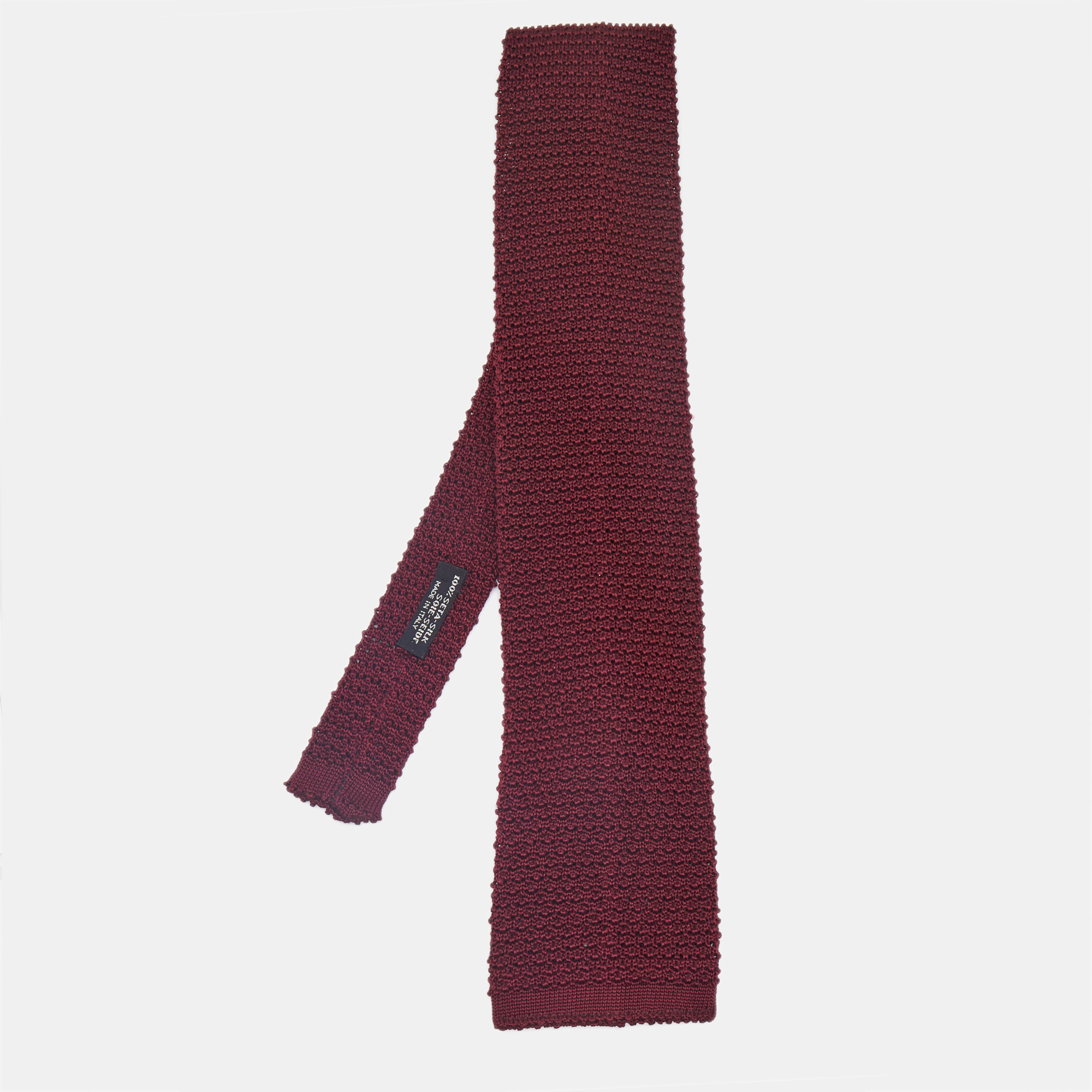 

Lanvin Burgundy Silk Knit Tie