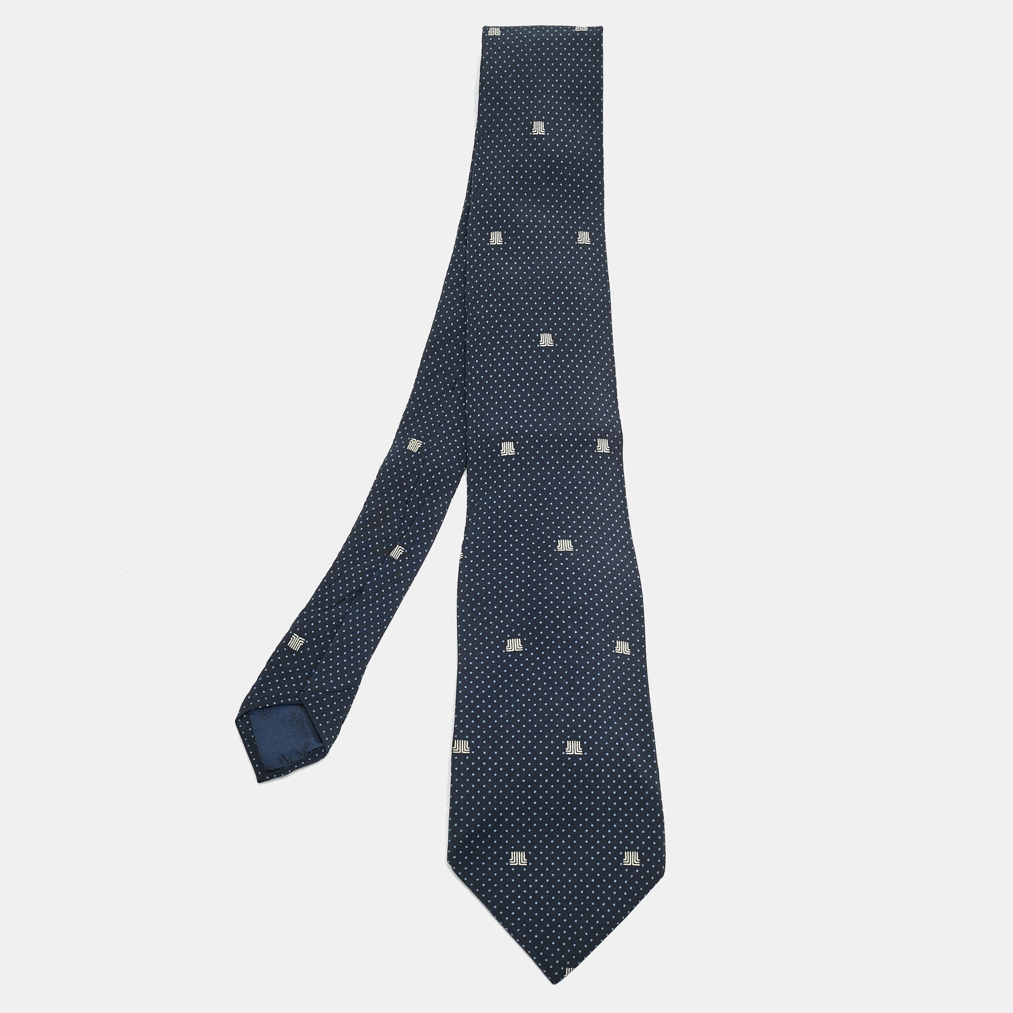 

Lanvin Blue Dots Print Silk Tie