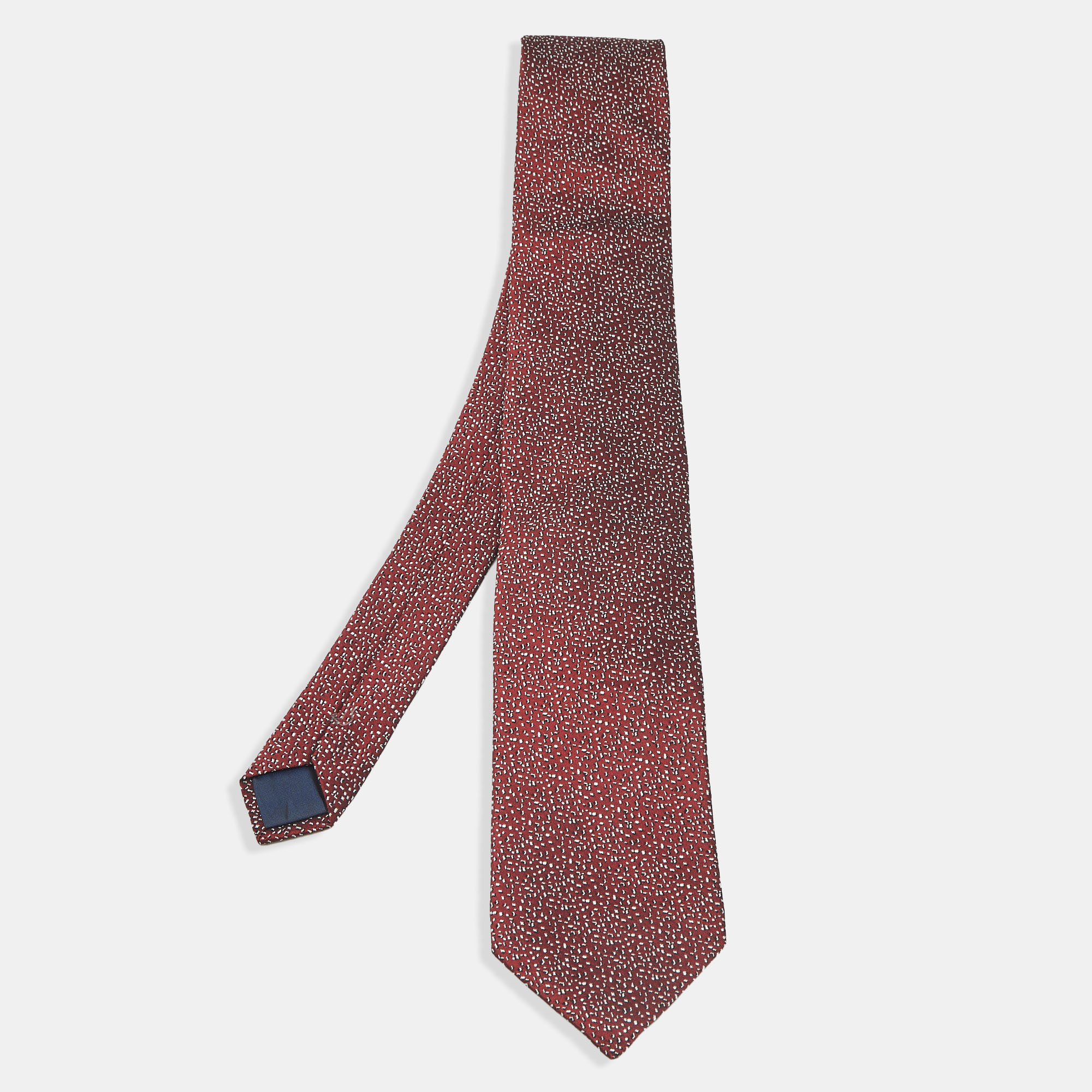 

Lanvin Maroon Patterned Silk Classic Tie, Burgundy
