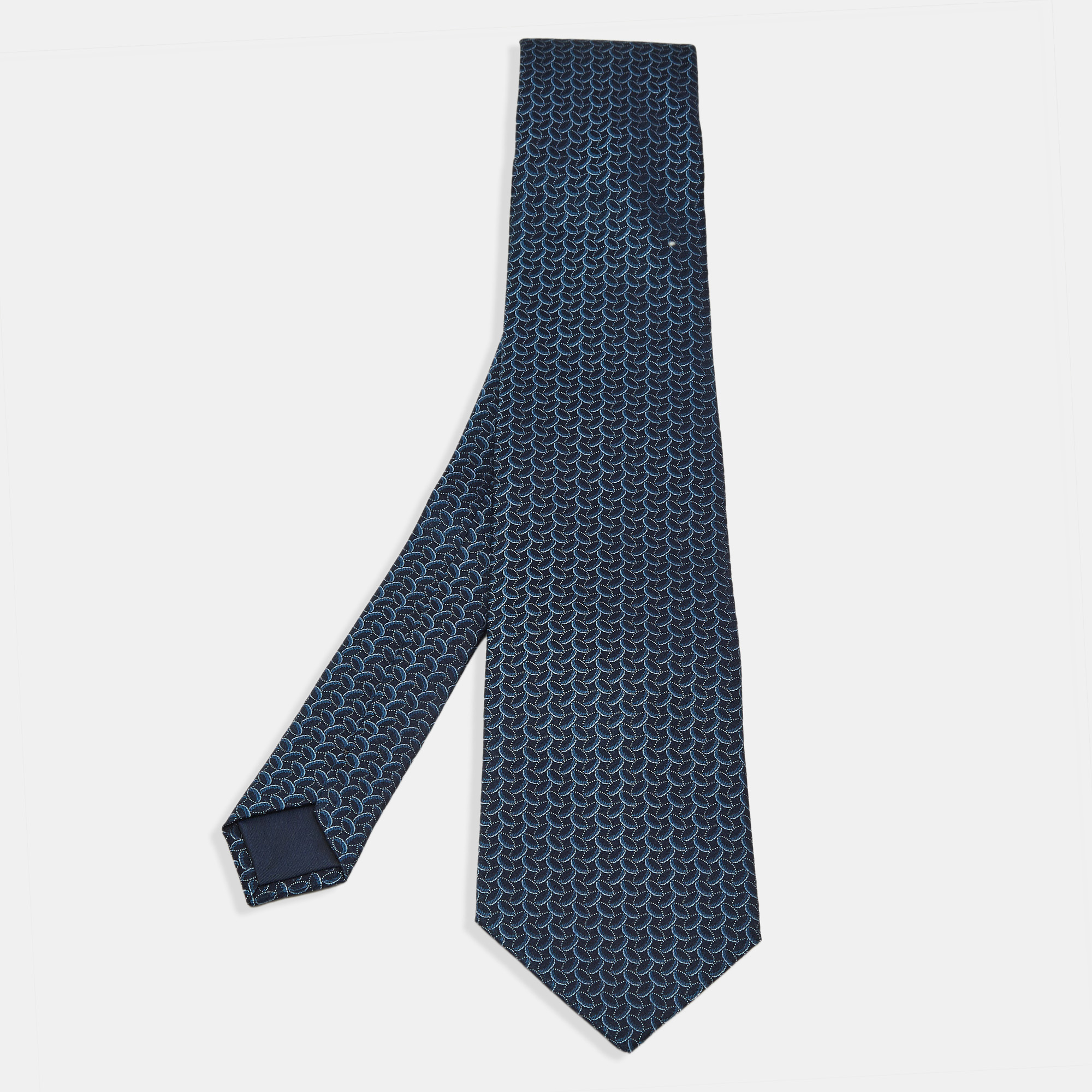 

Lanvin Navy Blue Patterned Silk Jacquard Tie