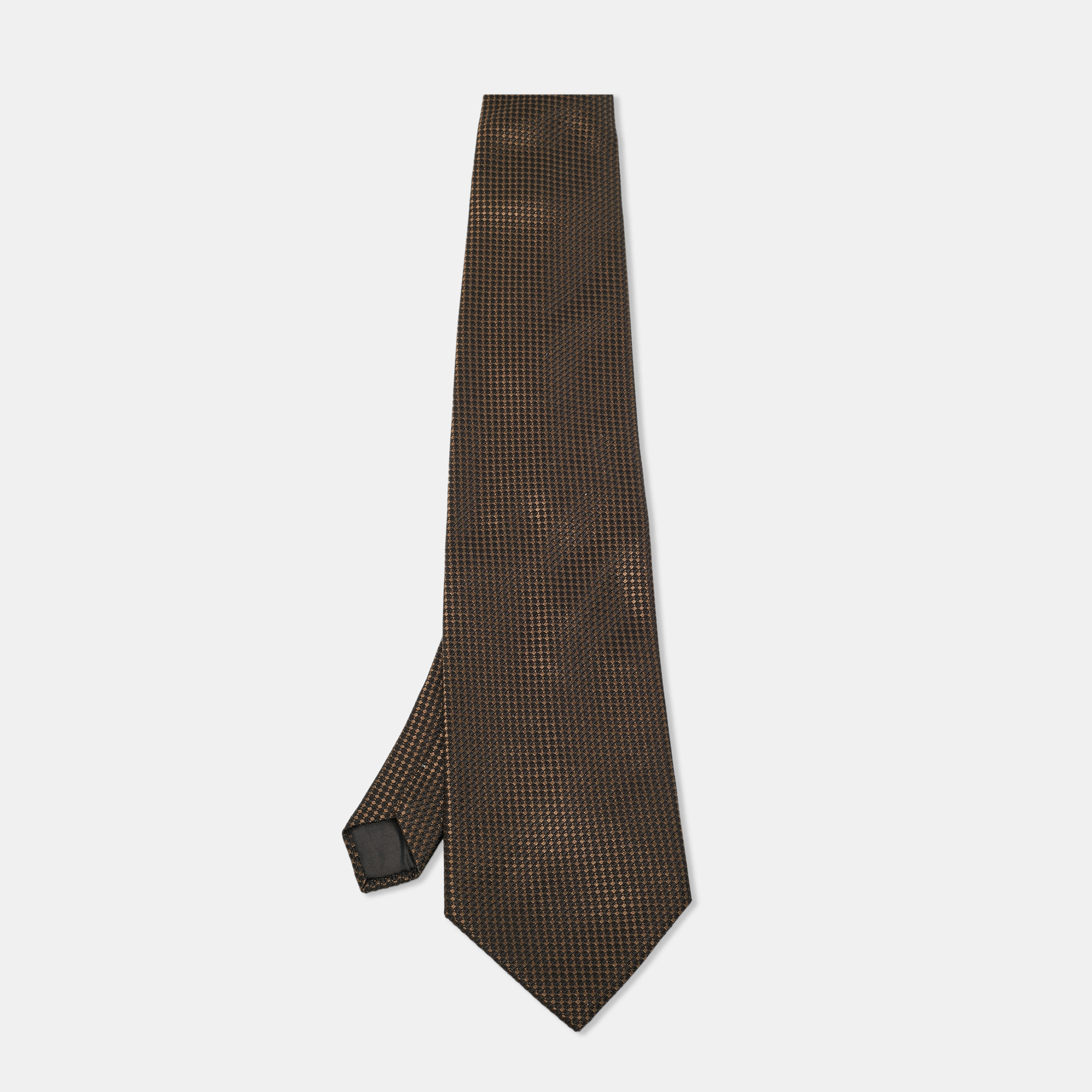 Pre-owned Lanvin Brown Patterned Silk Traditional Tie