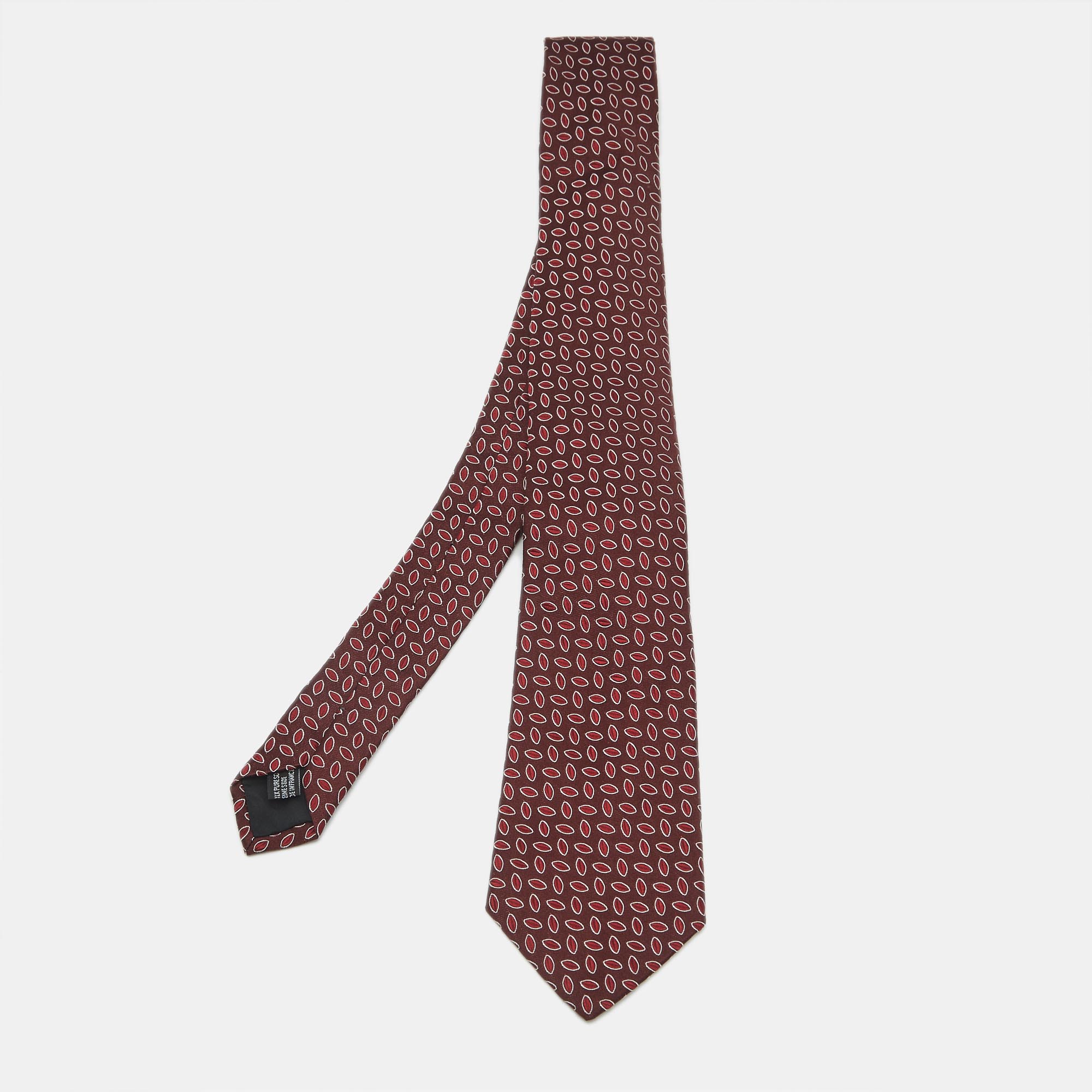 

Lanvin Burgundy Jacquard Silk Tie