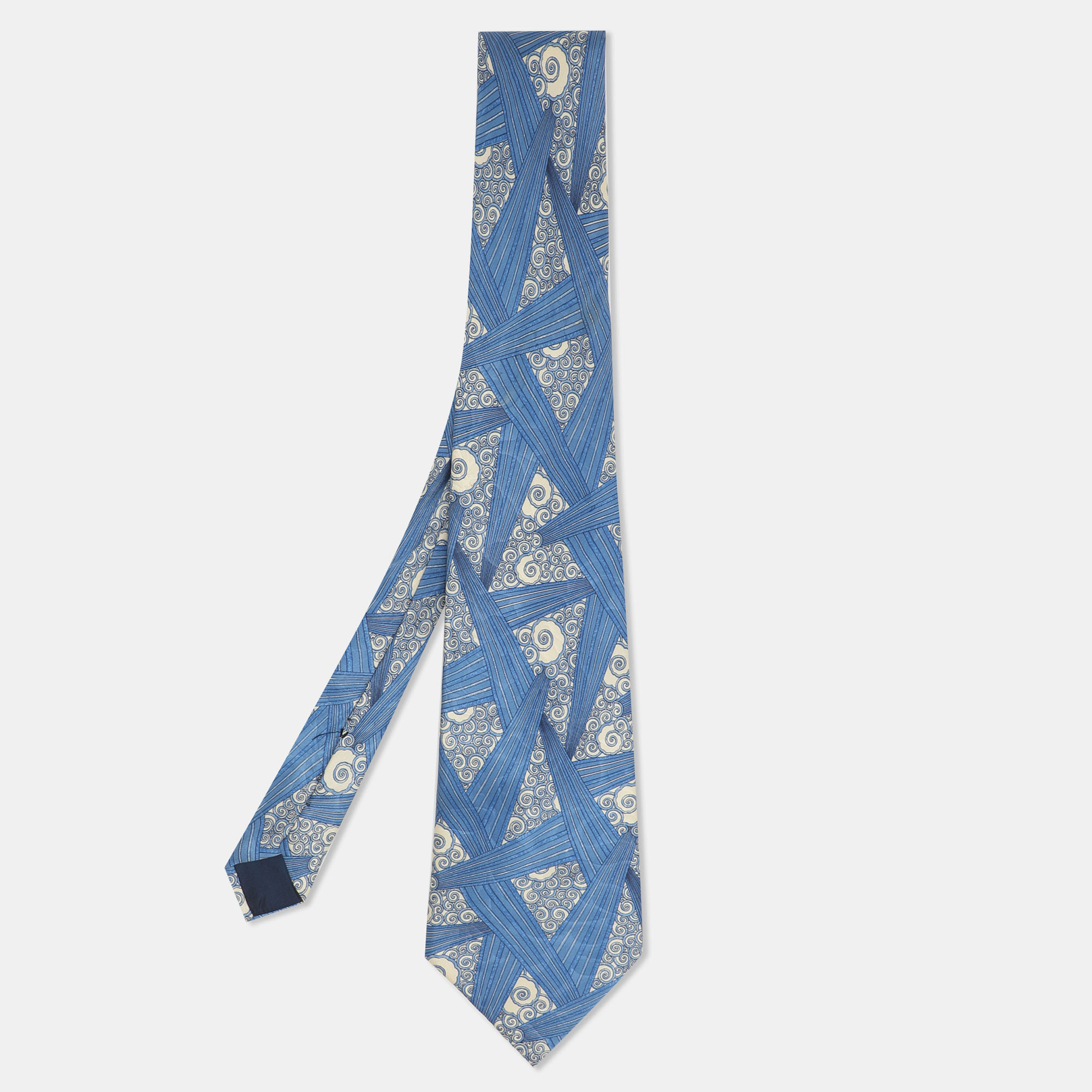 

Lanvin Blue Abstract Print Silk Tie