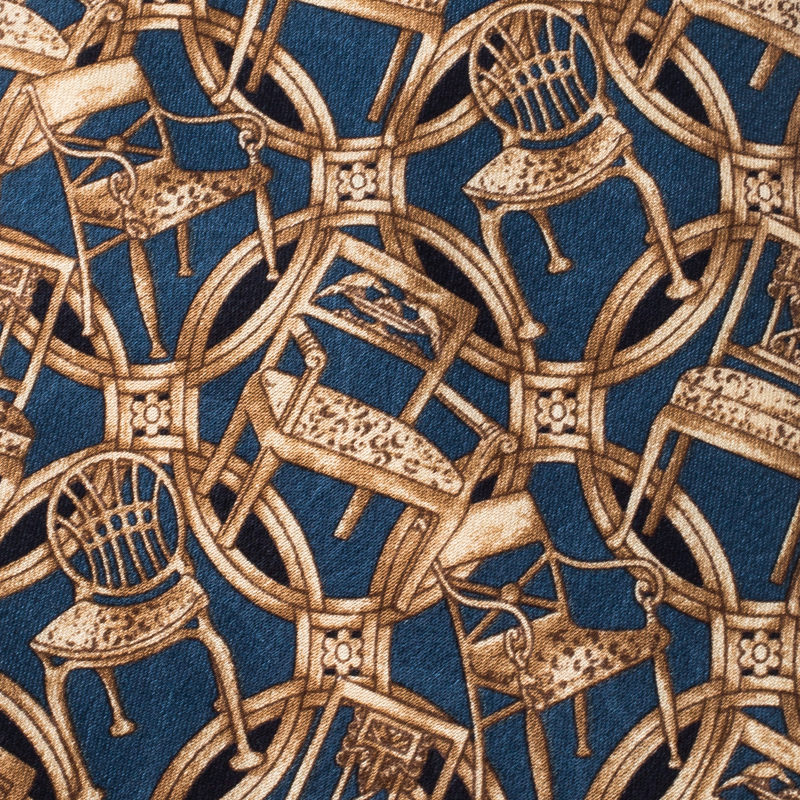 

Lanvin Blue and Beige Furniture Printed Traditional Silk Tie