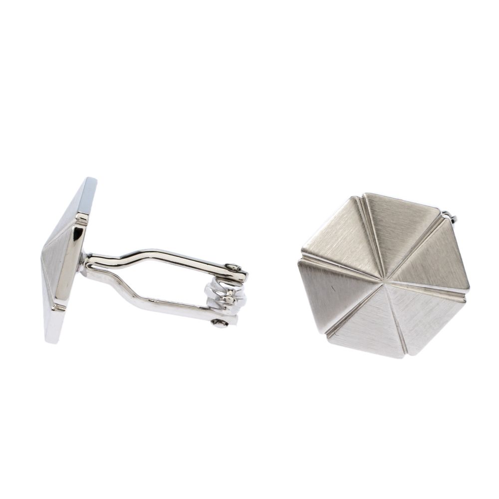 

Lanvin SIlver Tone Hexagonal Cufflinks