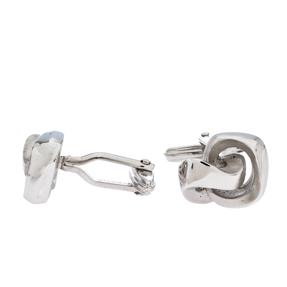 

Lanvin Silver Tone Knot Cufflinks