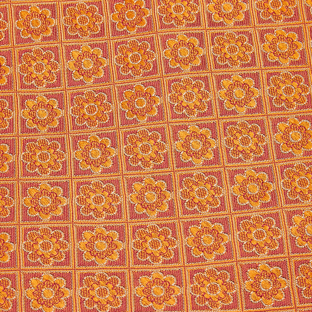 

Lanvin Orange Floral Motif Jacquard Silk Tie