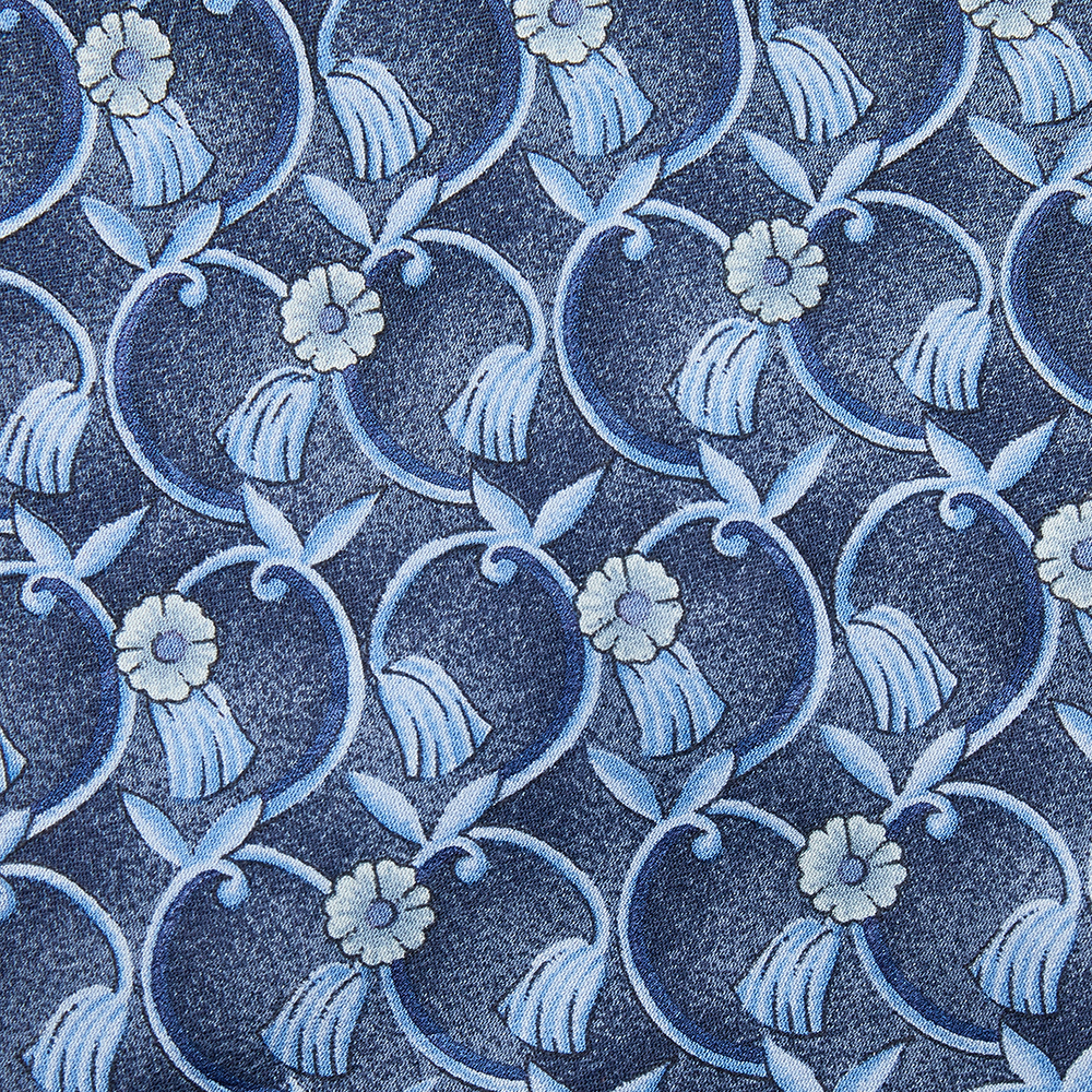 

Lanvin Blue Floral Print Silk Tie