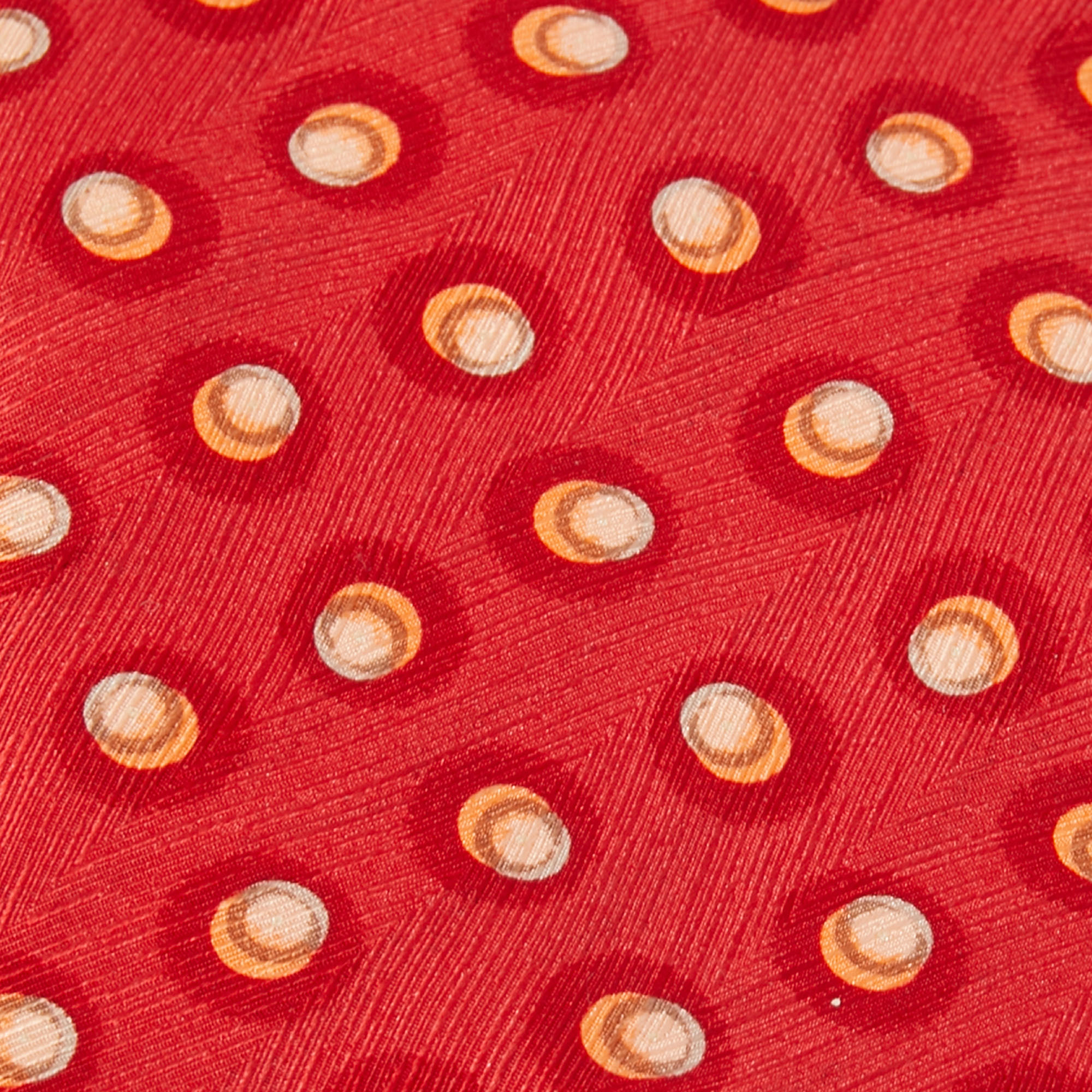 

Lanvin Red Printed Silk Tie & Pocket Square