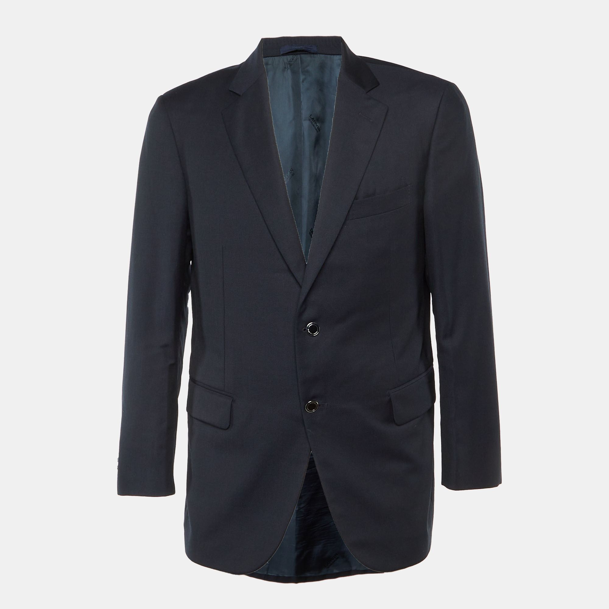 

Lanvin Navy Blue/Black Wool Tailored Blazer L