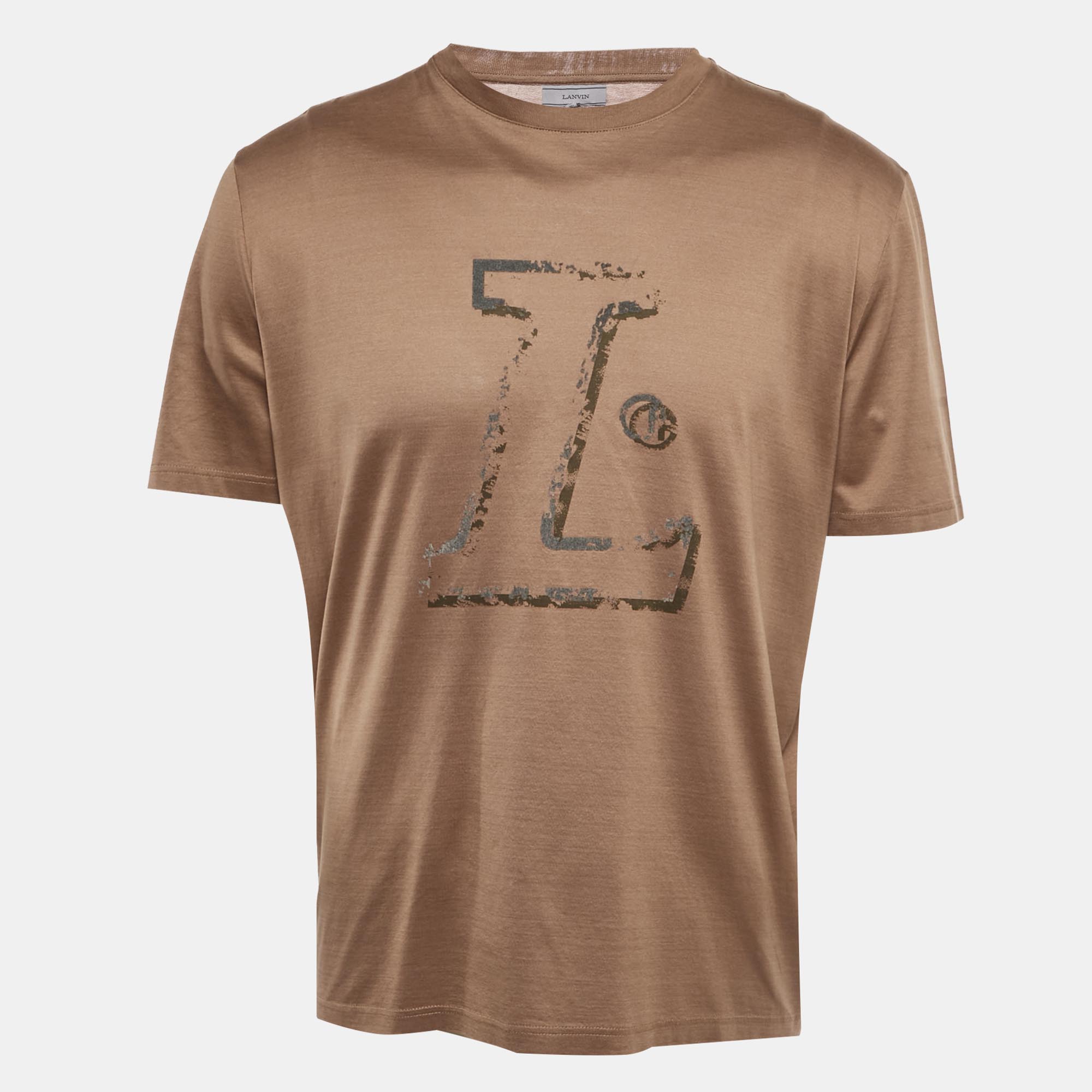 

Lanvin Brown Flocked Jersey T-Shirt M