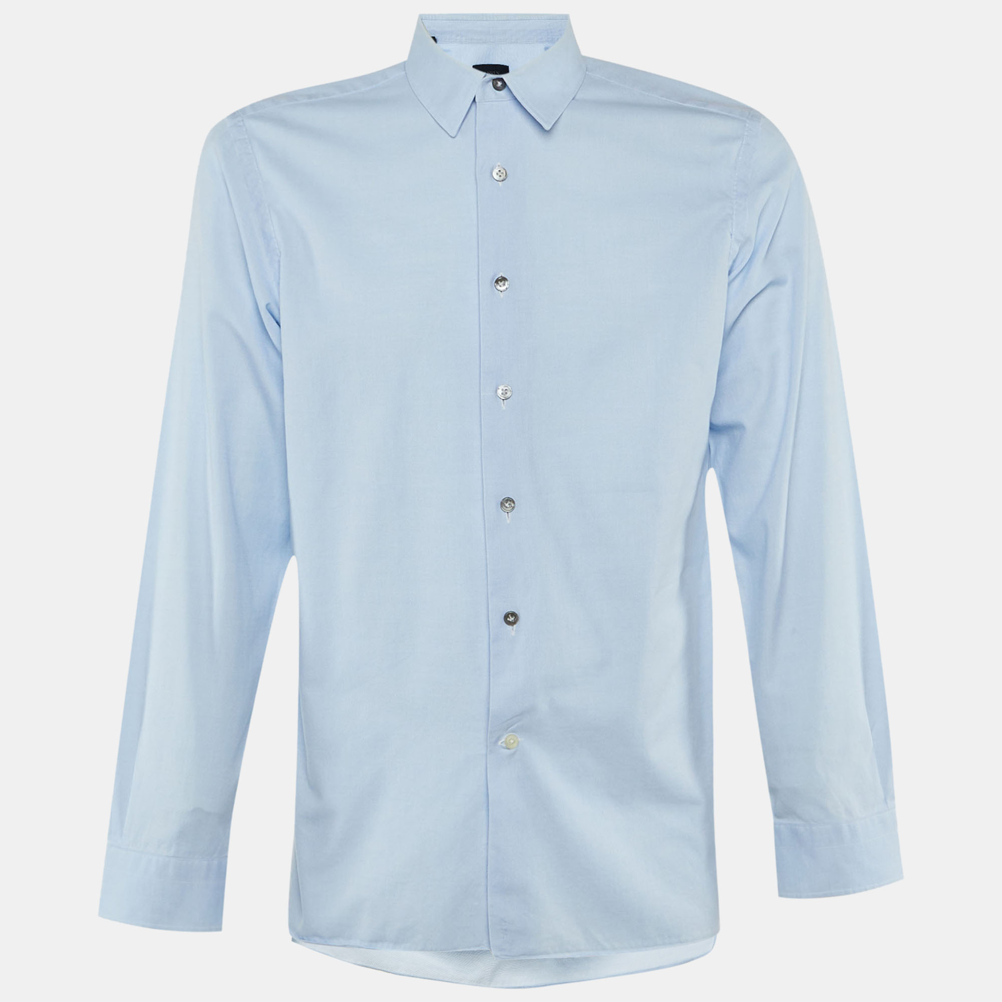 

Lanvin Blue Cotton Button Front Shirt M