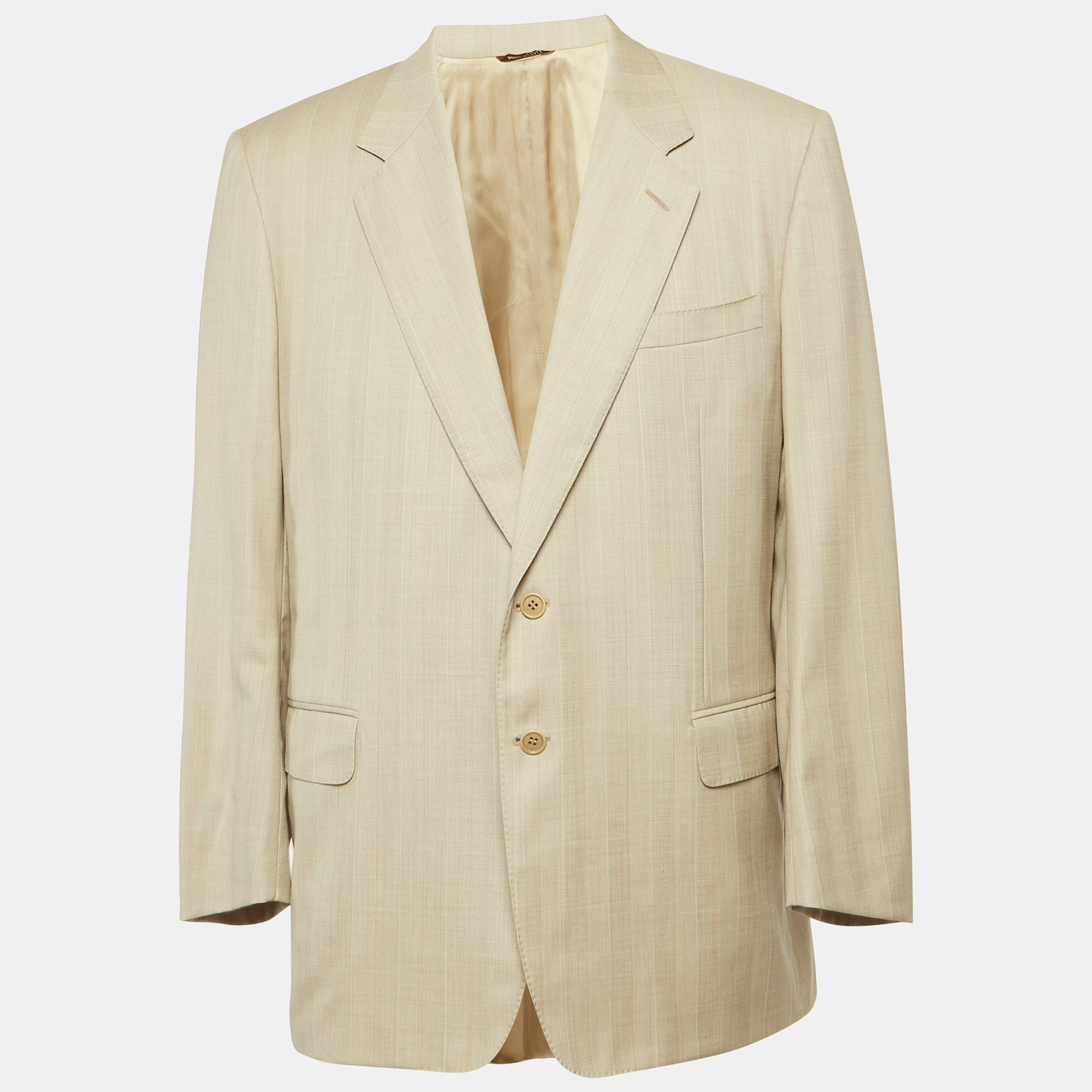 

Lanvin Beige Wool Striped Regular Fit Blazer XXXL