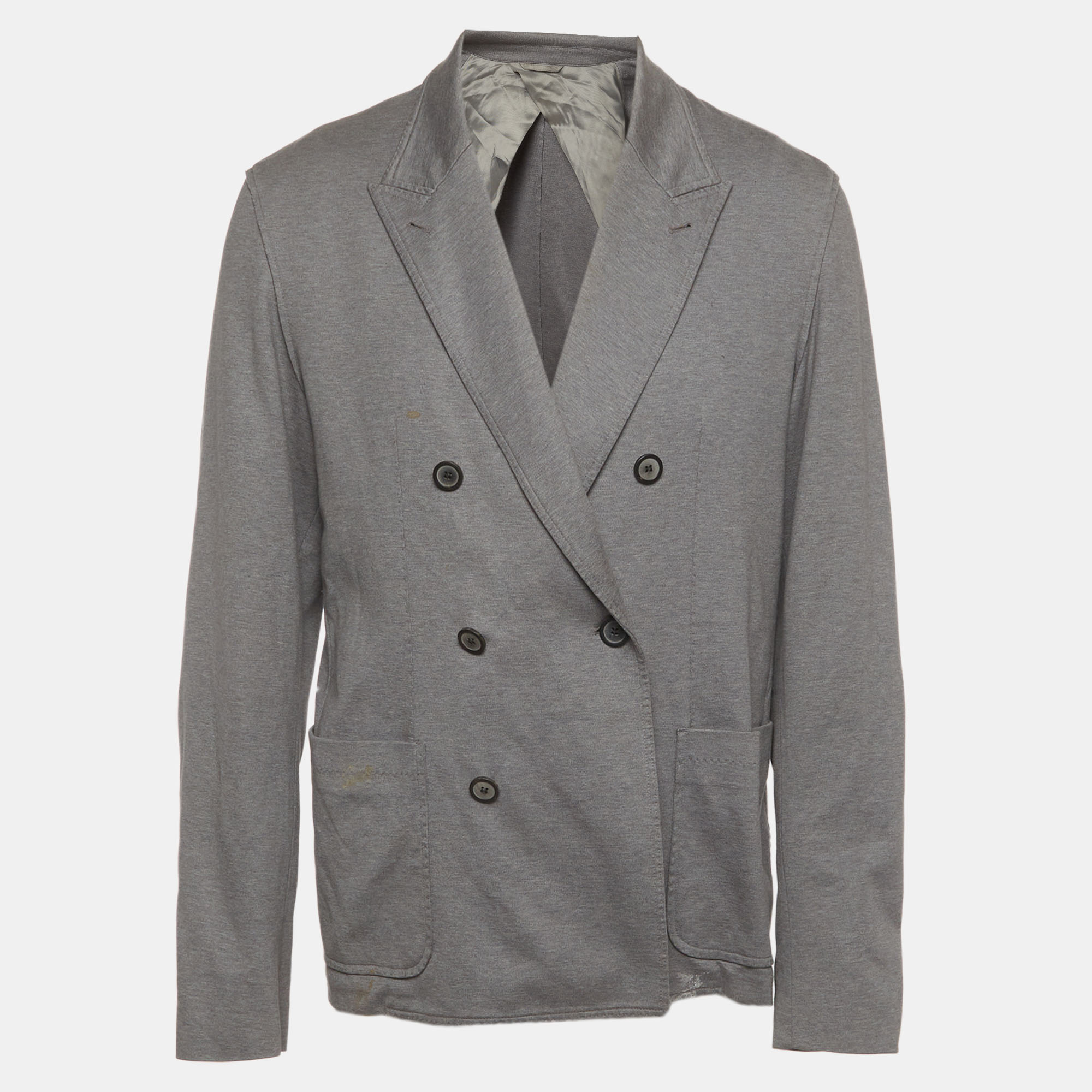 

Lanvin Grey Jersey Double Breasted Jacket XXL