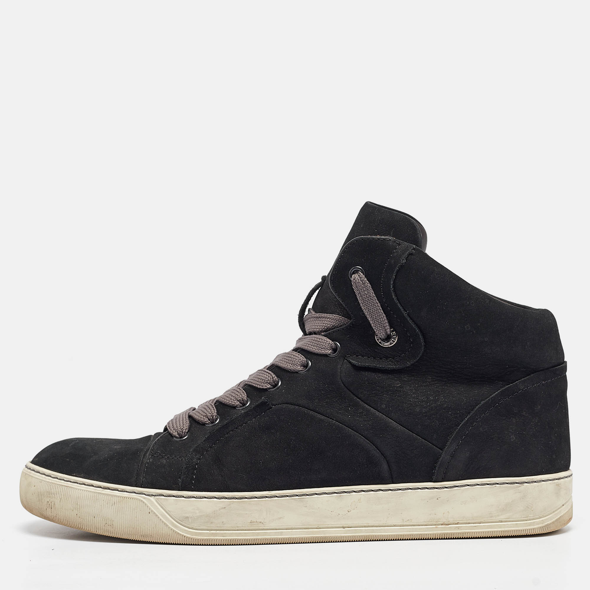 

Lanvin Black Nubuck High Top Sneakers Size