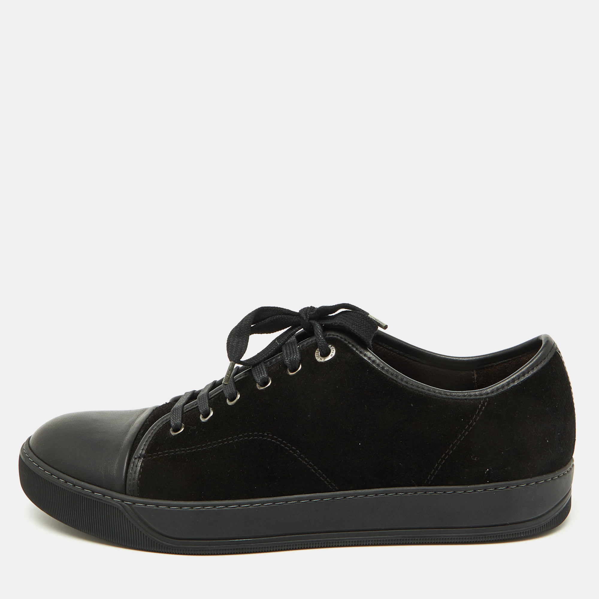 

Lanvin Black Suede and Leather DDB1 Low Top Sneakers Size 43