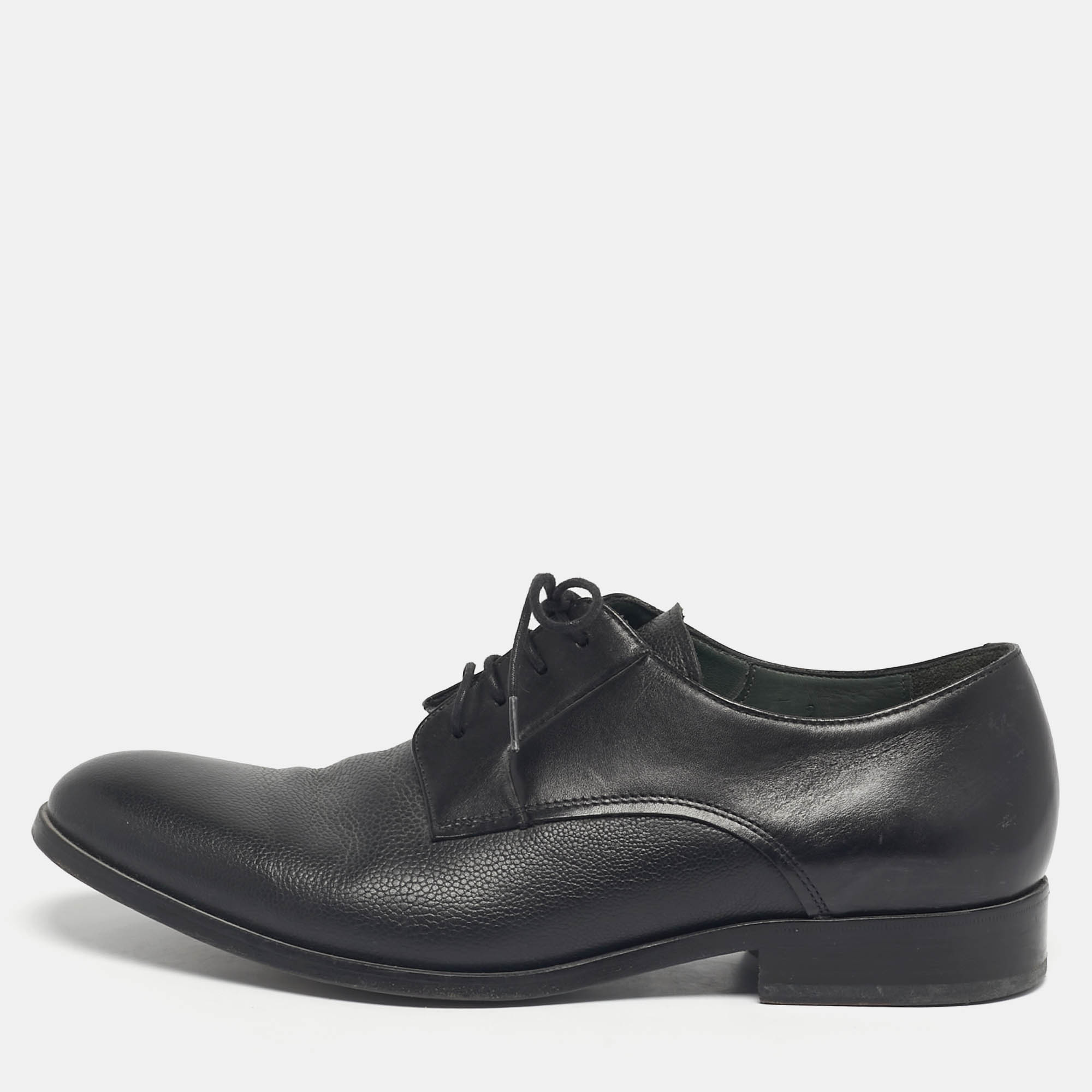 Pre-owned Lanvin Black Leather Lace Up Oxfords Size 43