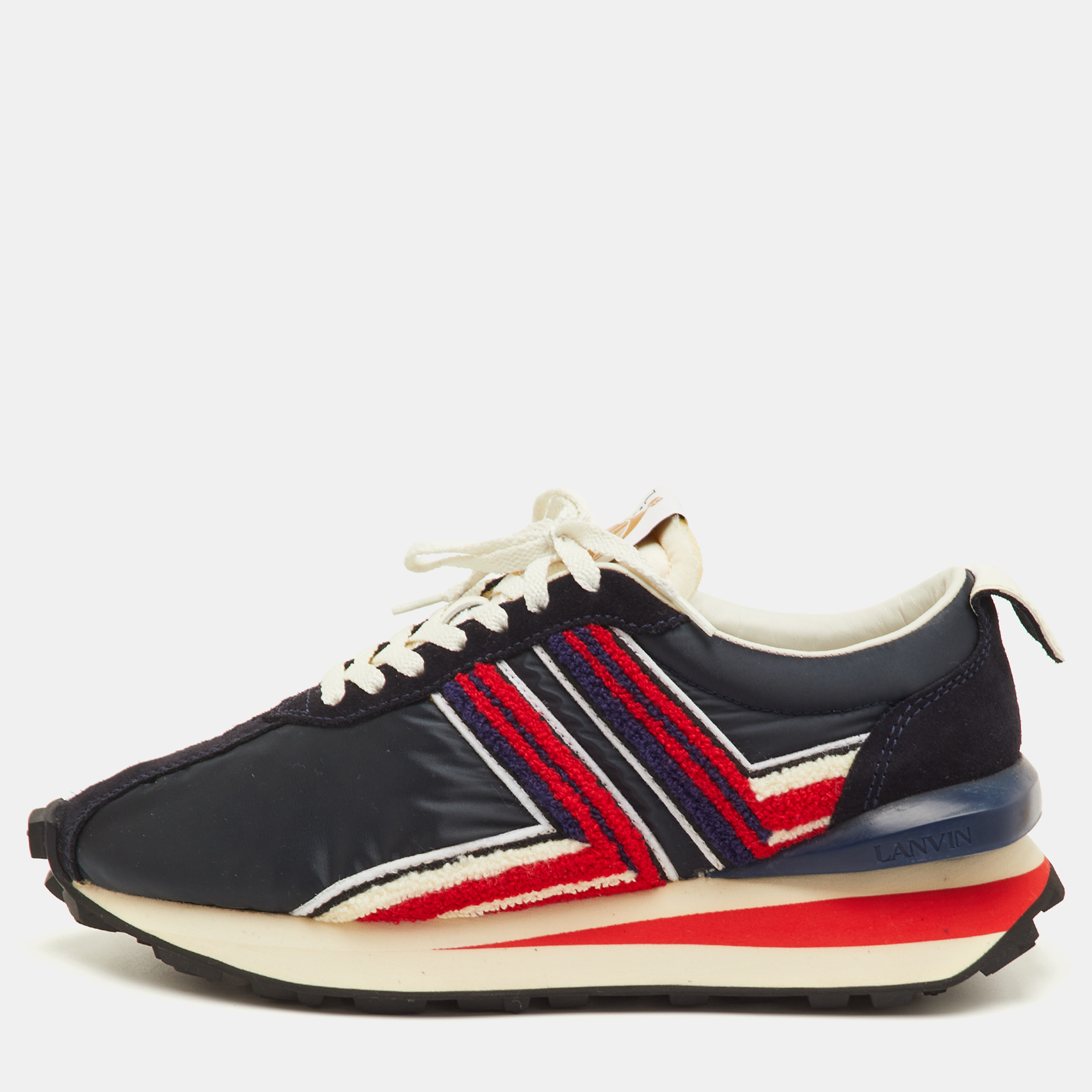 

Lanvin Bumper Size  Multicolor Fabric and Suede Runner Sneakers