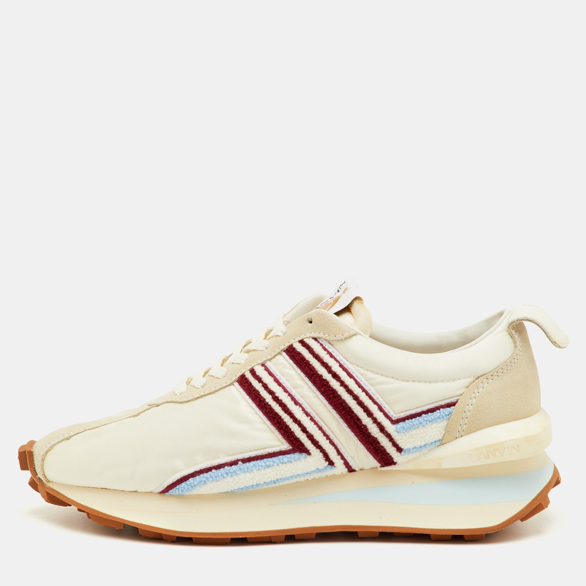 

Lanvin Bumper Size  Multicolor Nylon and Suede Low Top Sneakers
