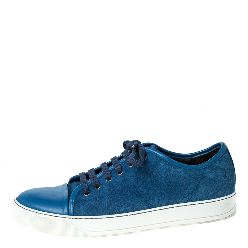 

Lanvin Blue Suede and Leather DDB1 Low Top Sneakers Size