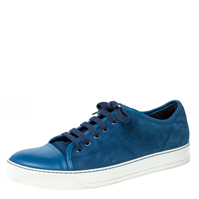 lanvin blue suede sneakers