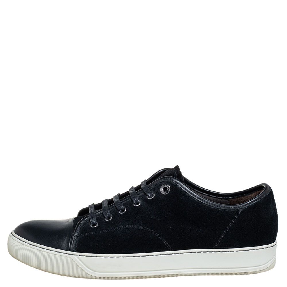 

Lanvin Black Suede And Leather DDB1 Low Top Sneakers Size