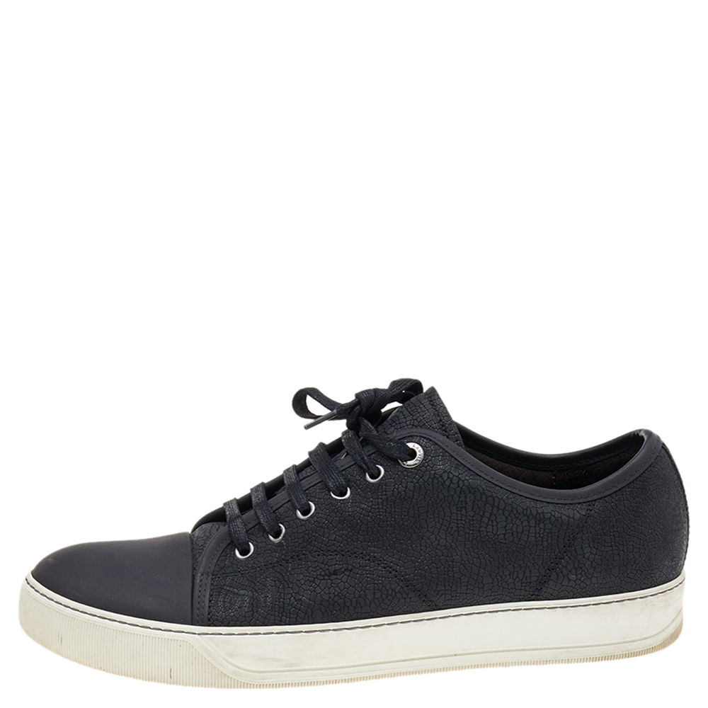 

Lanvin Black Leather Low Top Sneakers Size