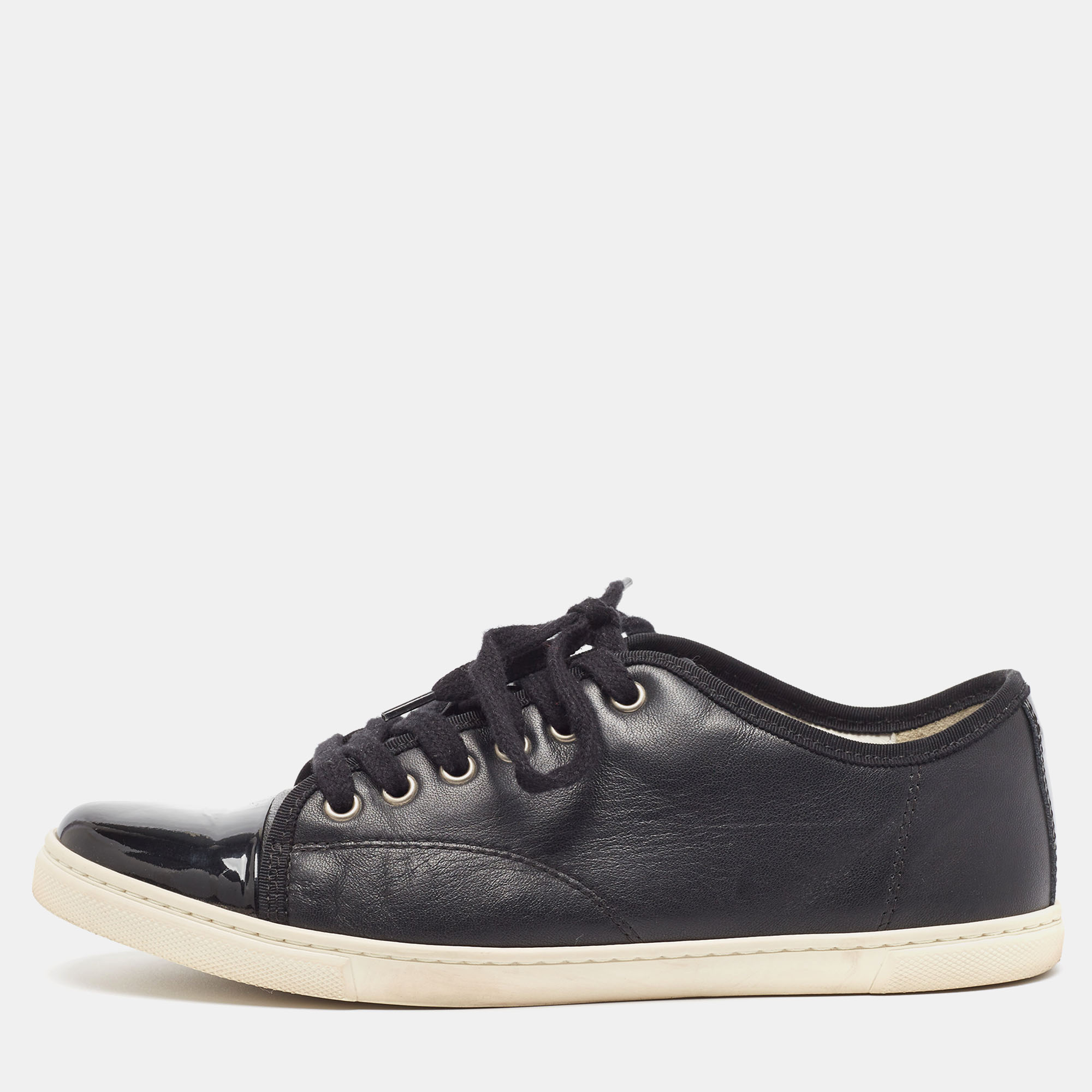 

Lanvin Black Patent and Leather Low Top Sneakers Size