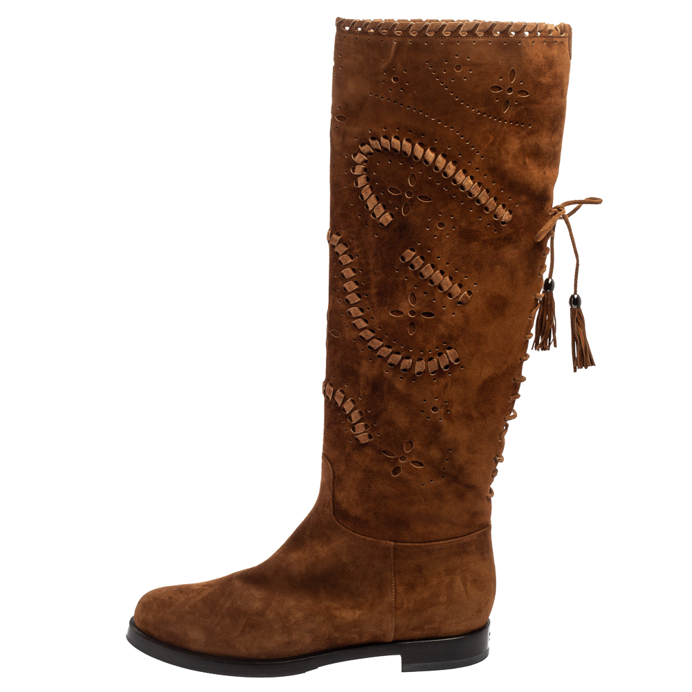 

Le Silla Brown Suede Knee High Boots Size