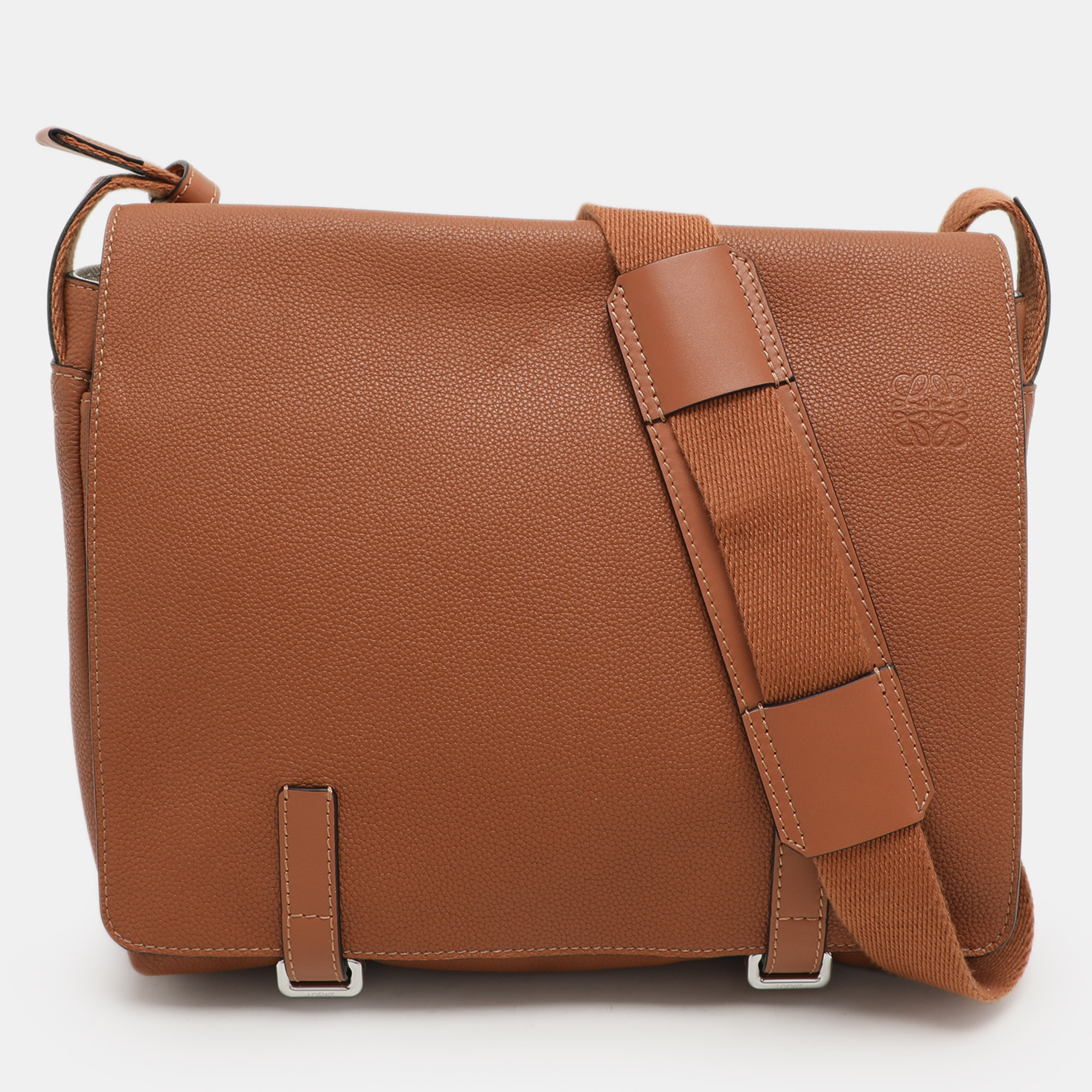 

Loewe Brown Full Grain Leather Military Messenger Bag