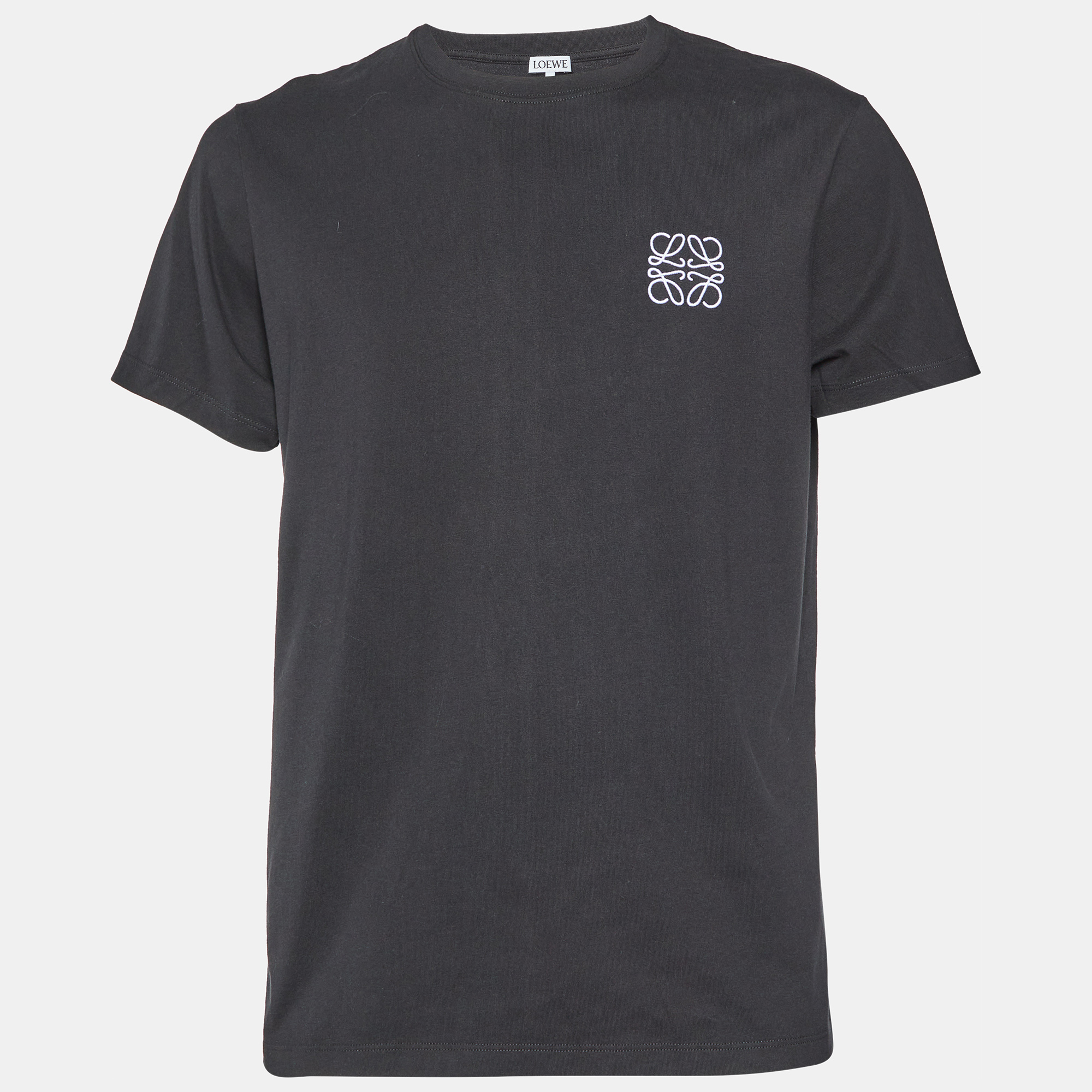 

Loewe Black Anagram Embroidered Cotton Crew Neck T-Shirt L