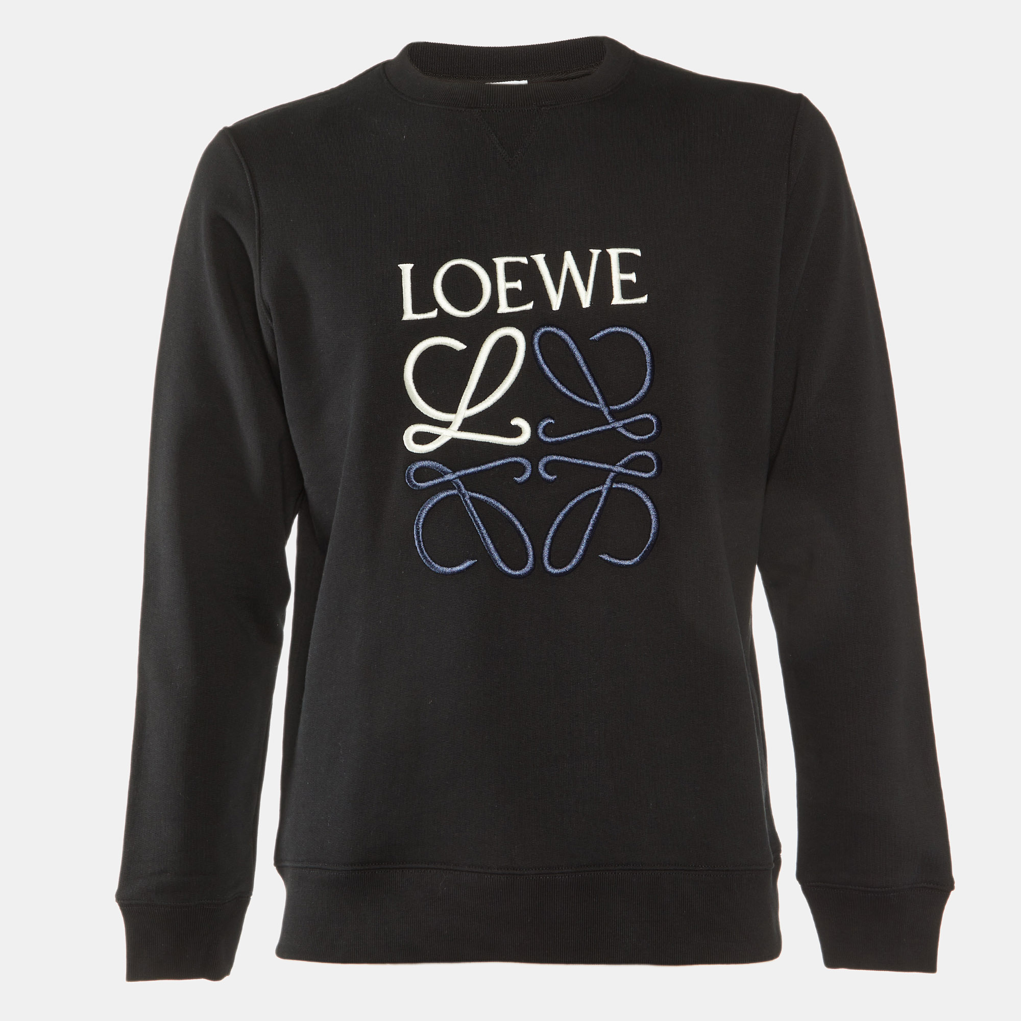 

Loewe Black Anagram Embroidered Cotton Sweatshirt M