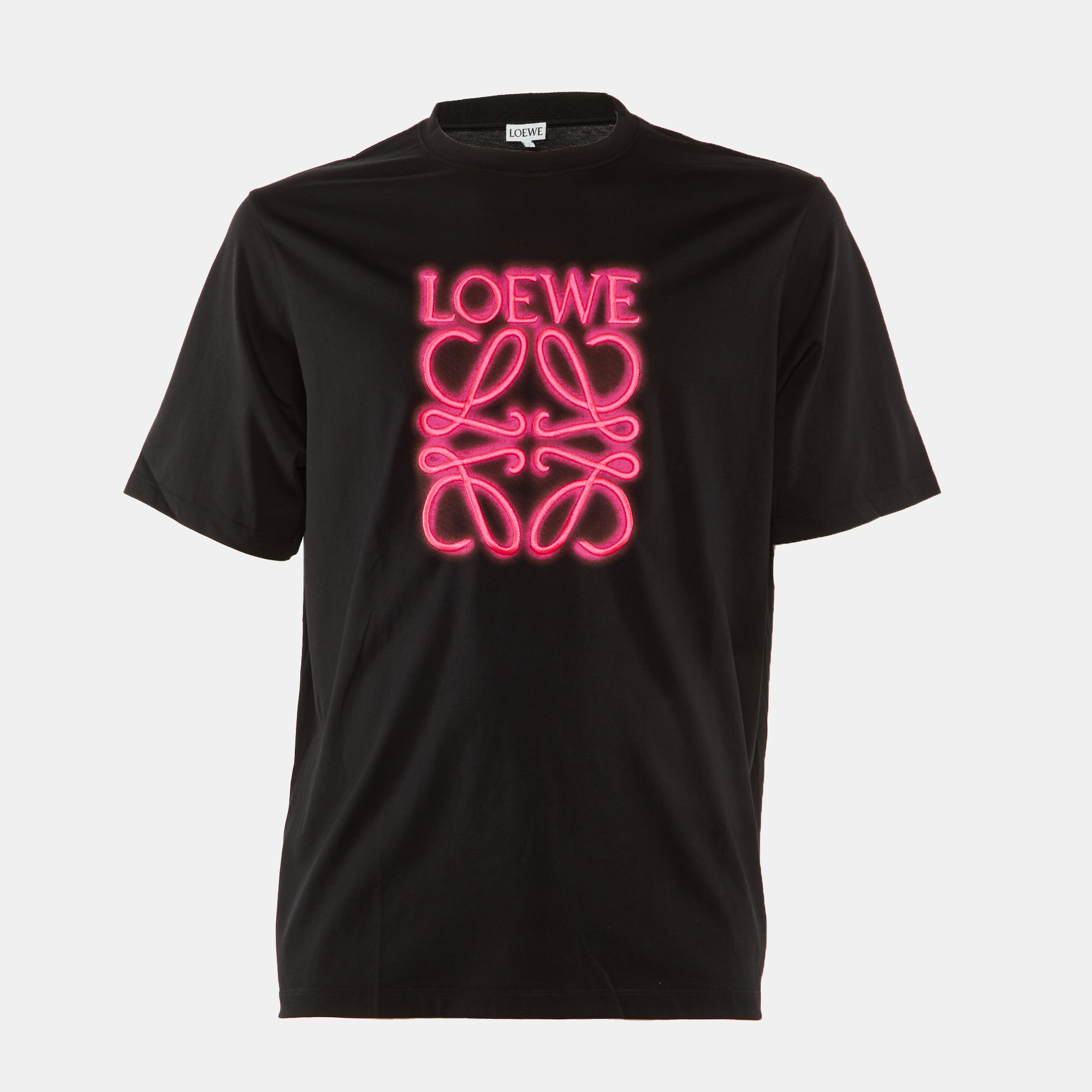 

Loewe Black Neon Anagram Embroidered Cotton Crew Neck T-Shirt XS