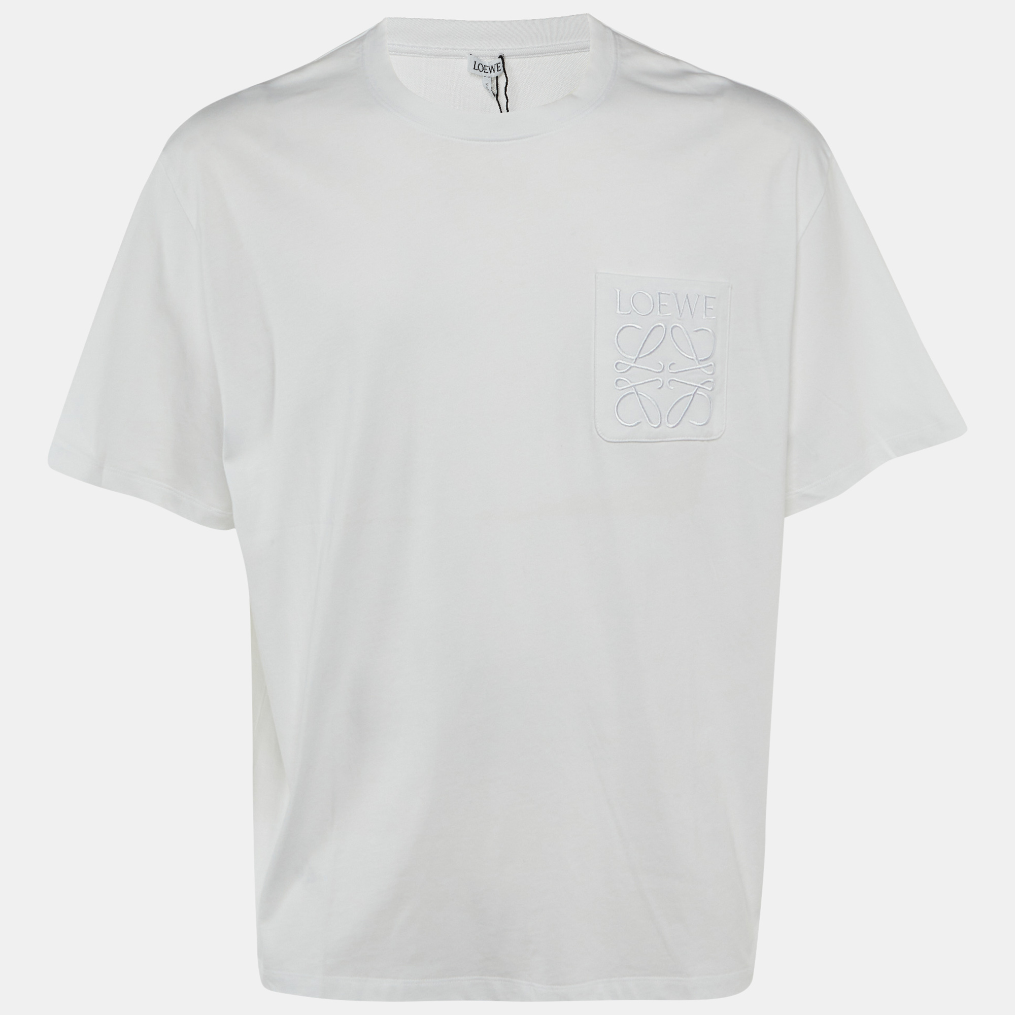 

Loewe White Anagram Embroidered Pocket Cotton T-Shirt S