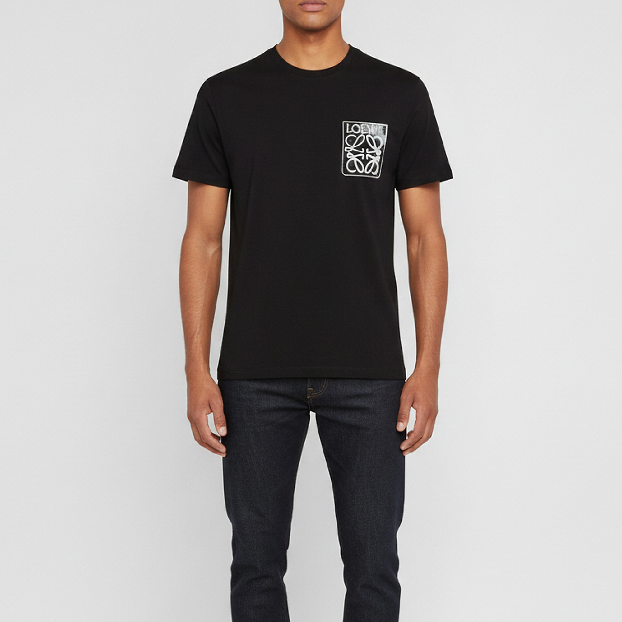 Loewe Black Cotton Anagram Fake Pocket Crew Neck T-Shirt M