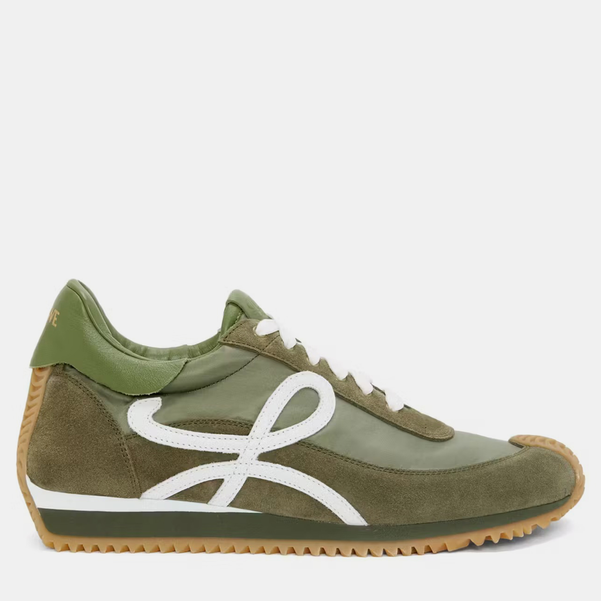 

Loewe Olive/White Suede and Leather Flow Runner Low Top Sneaker EU, Green