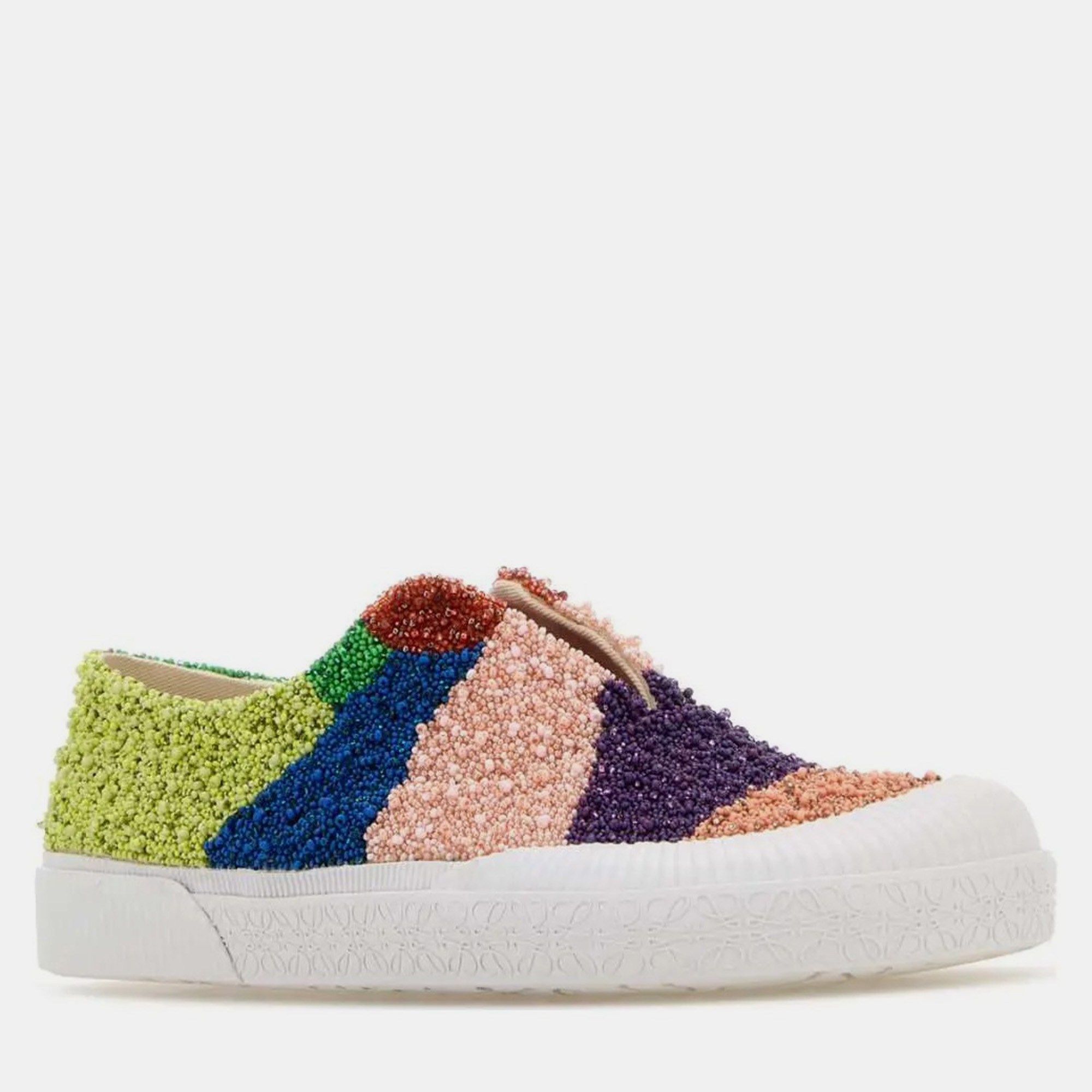 

Loewe Multicolor Embellished Fabric Terra Vulca Slip Ons Men’s IT