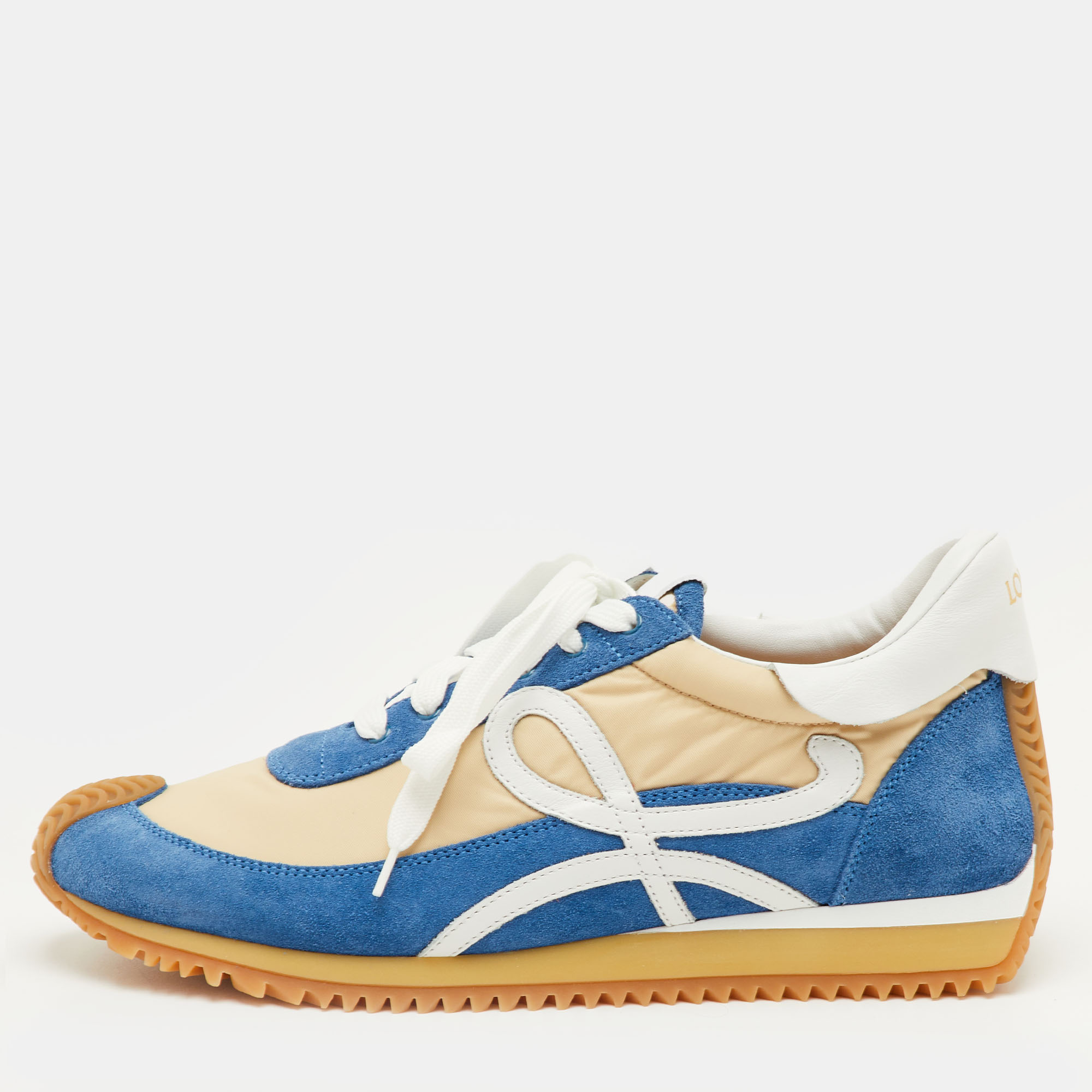 

Loewe Flow Runner 2.0 Size  Blue/Beige Nylon and Suede Low Top Sneakers