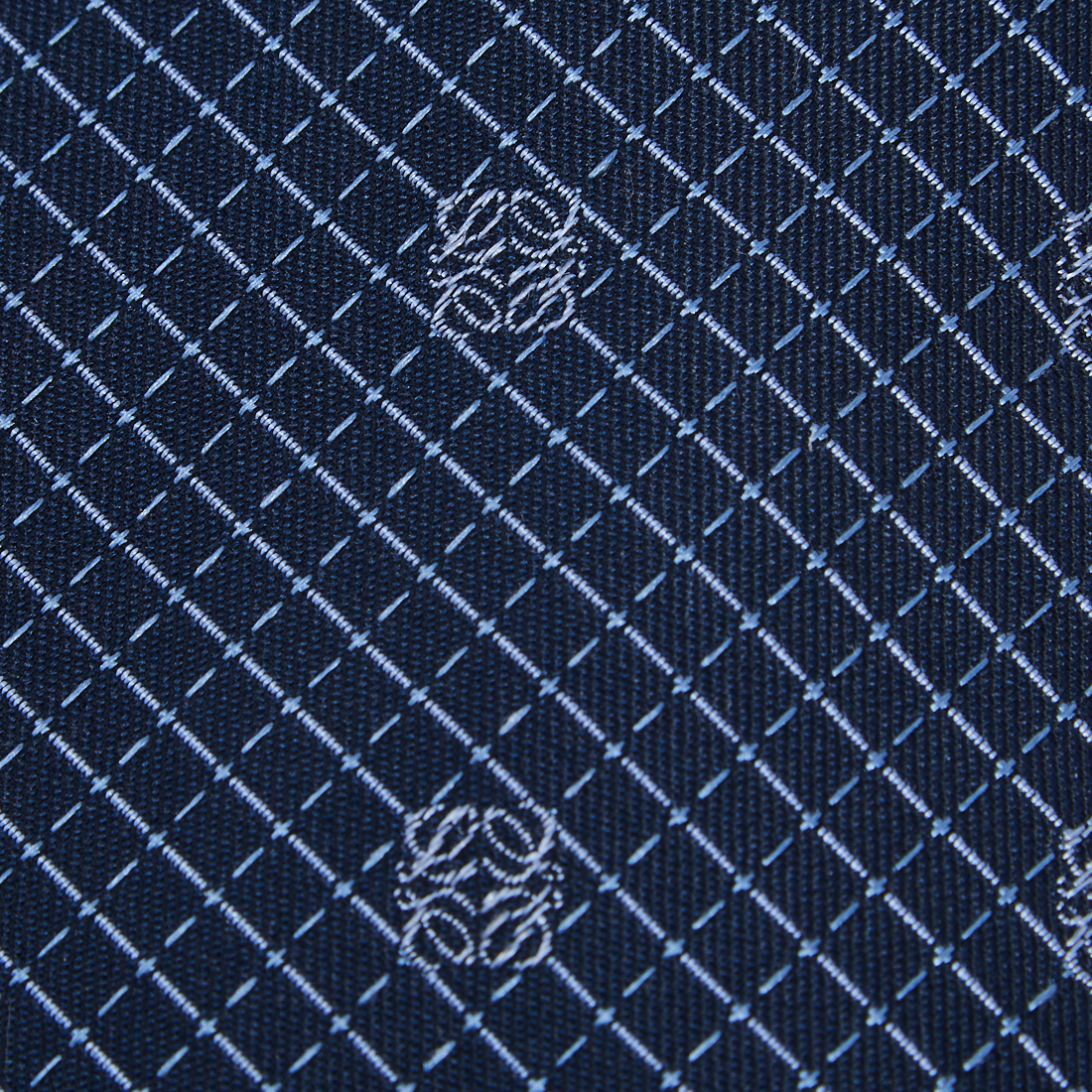 

Loewe Navy Blue Logo Motif Silk Tie