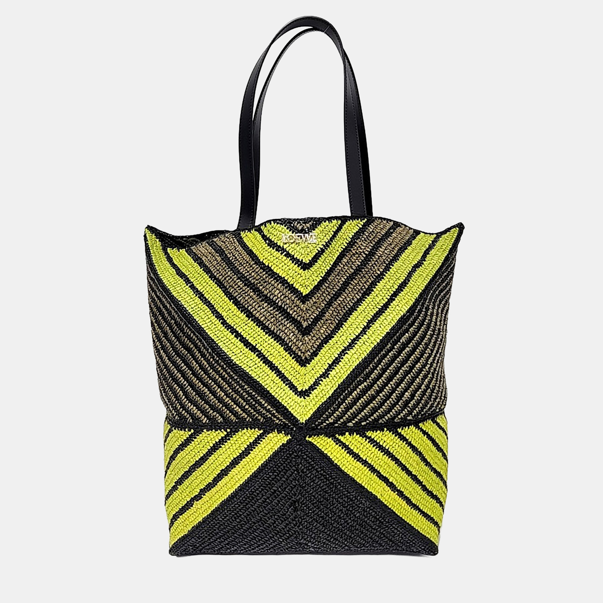

Loewe Multicolor Raffia Paulas Ibiza Puzzle Fold Tote Bag