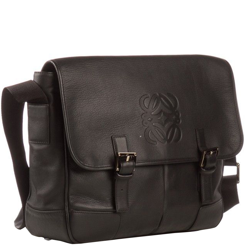 

Loewe Black Leather Messenger Bag