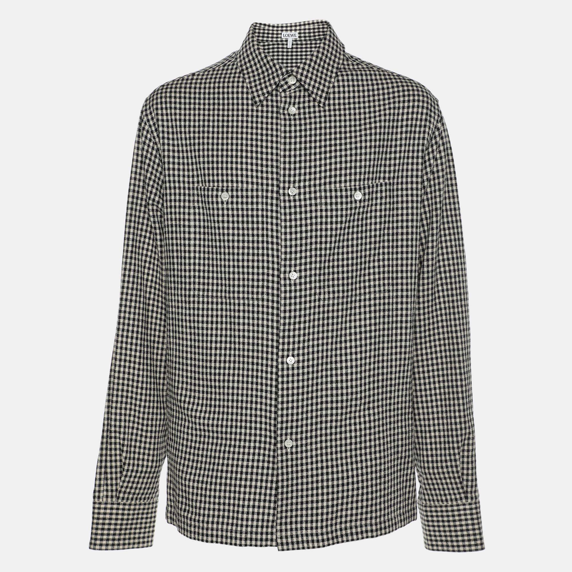 

Loewe Black/White Checkered Cotton Button Front Shirt XXS